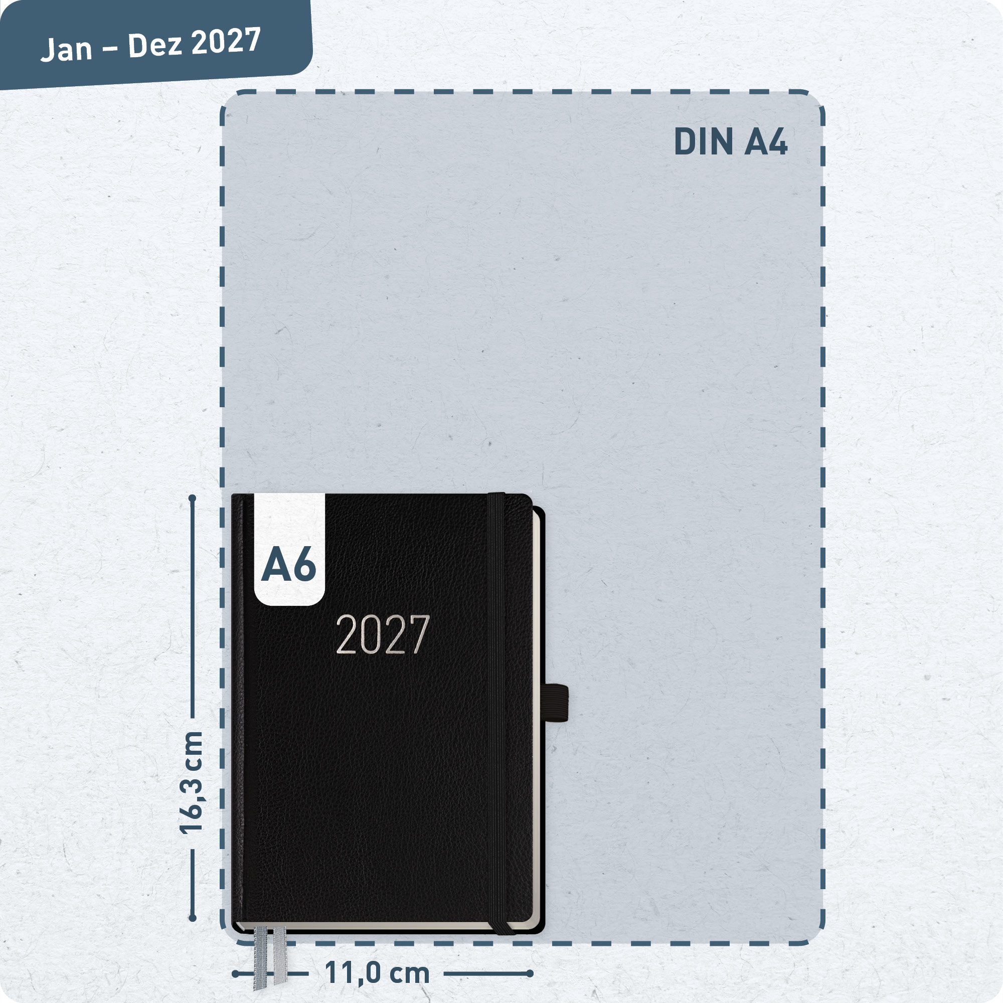 Artikelbild 3 des Artikels “Wochen-Notiz-Kalender A6 2027 [Schwarz] “