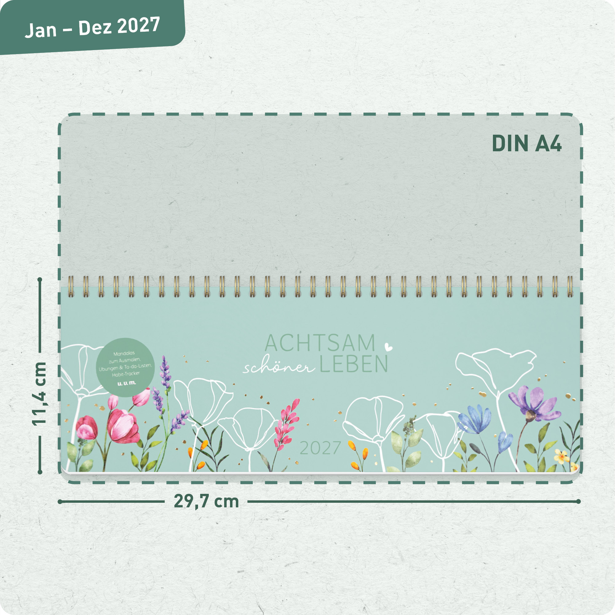 Artikelbild 3 des Artikels “Wochen-Tischkalender 2027 quer Achtsamkeitskalender [Spring Flower] “