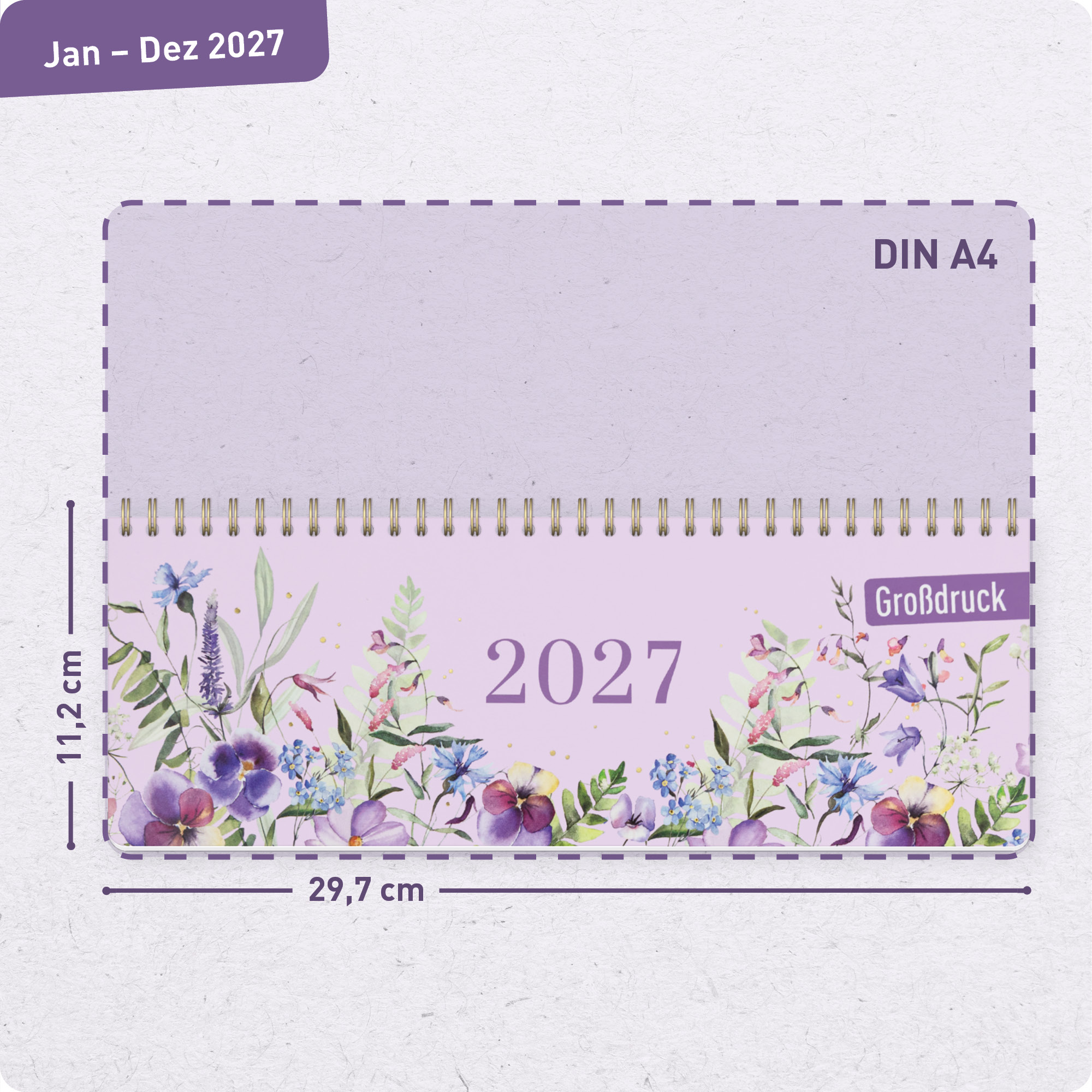 Artikelbild 3 des Artikels “Wochen-Tischkalender 2027 Großdruckkalender quer [Blütentraum] “