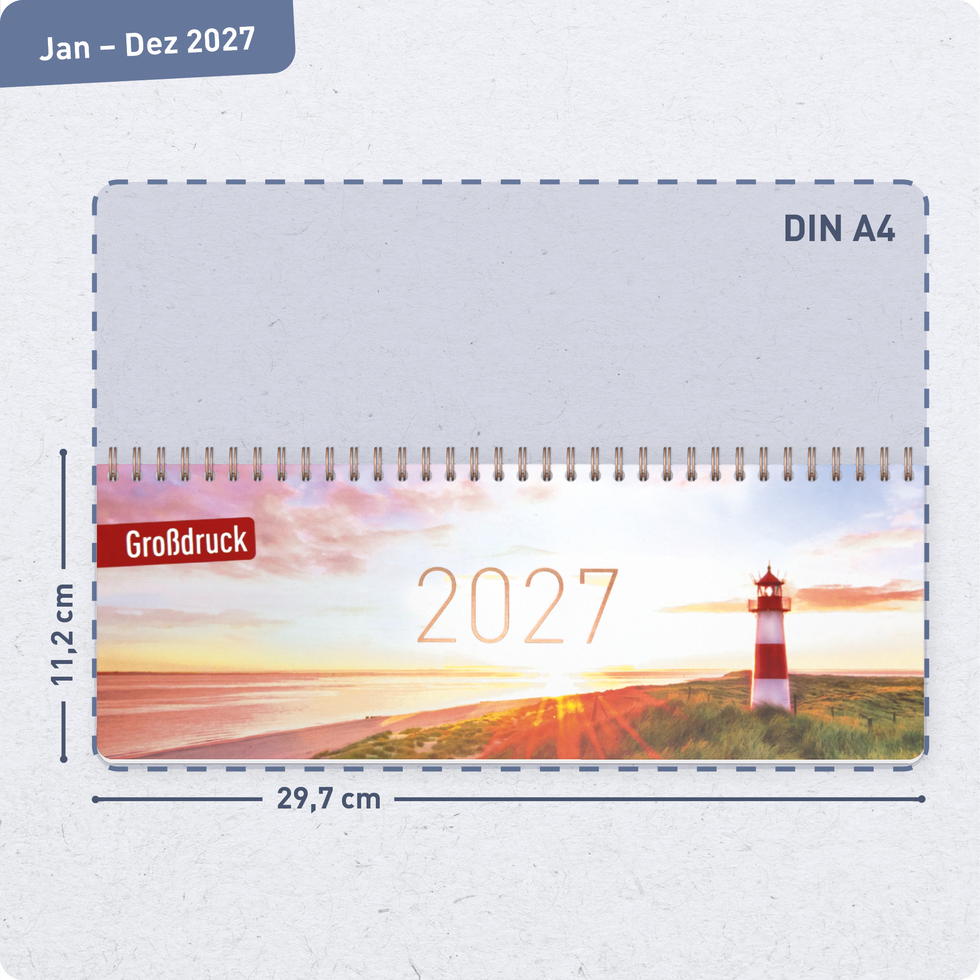 Artikelbild 3 des Artikels “Wochen-Tischkalender 2027 Großdruckkalender quer [Leuchtturm] “