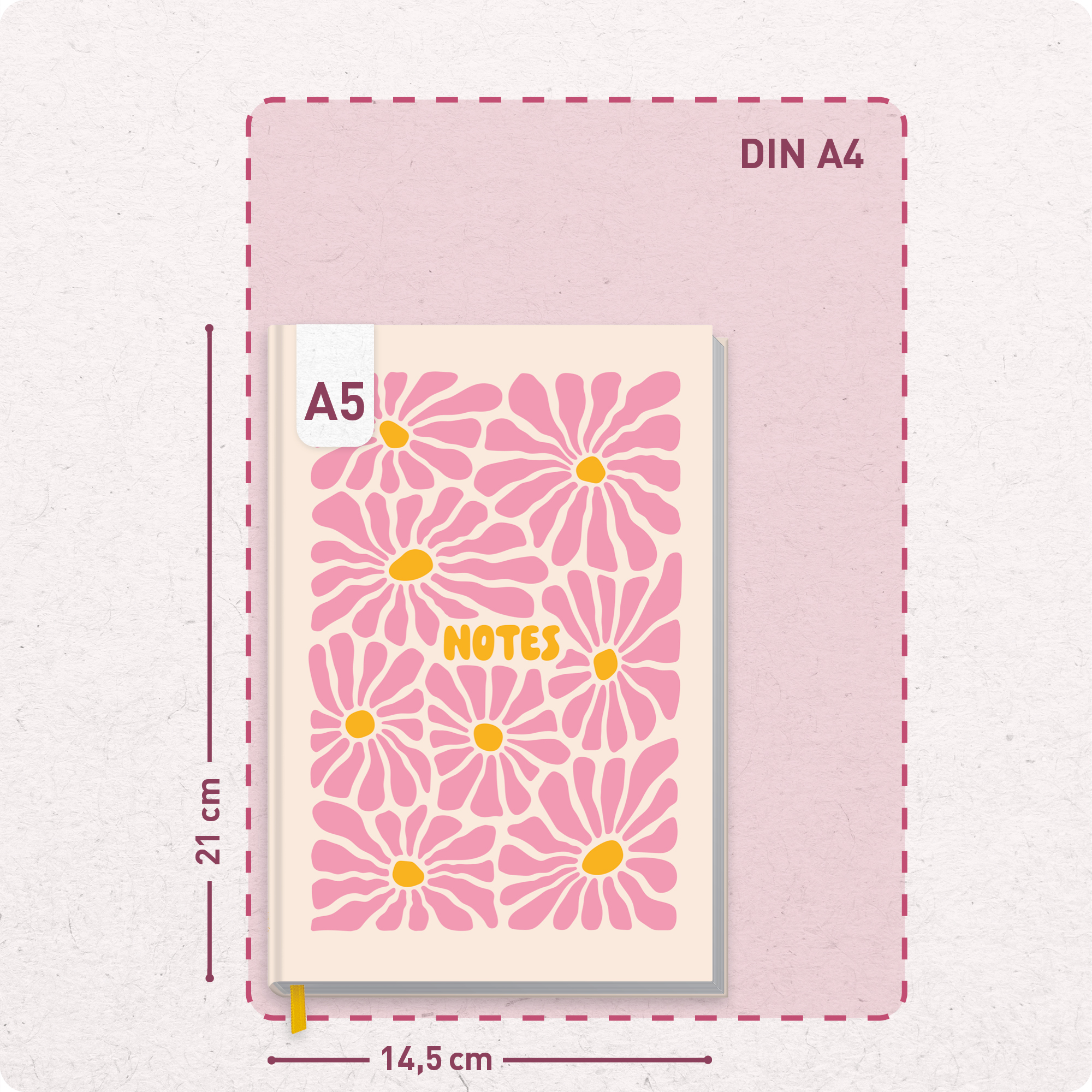 Artikelbild 3 des Artikels “paper&you Notizbuch A5 liniert [Pink Flowers] “