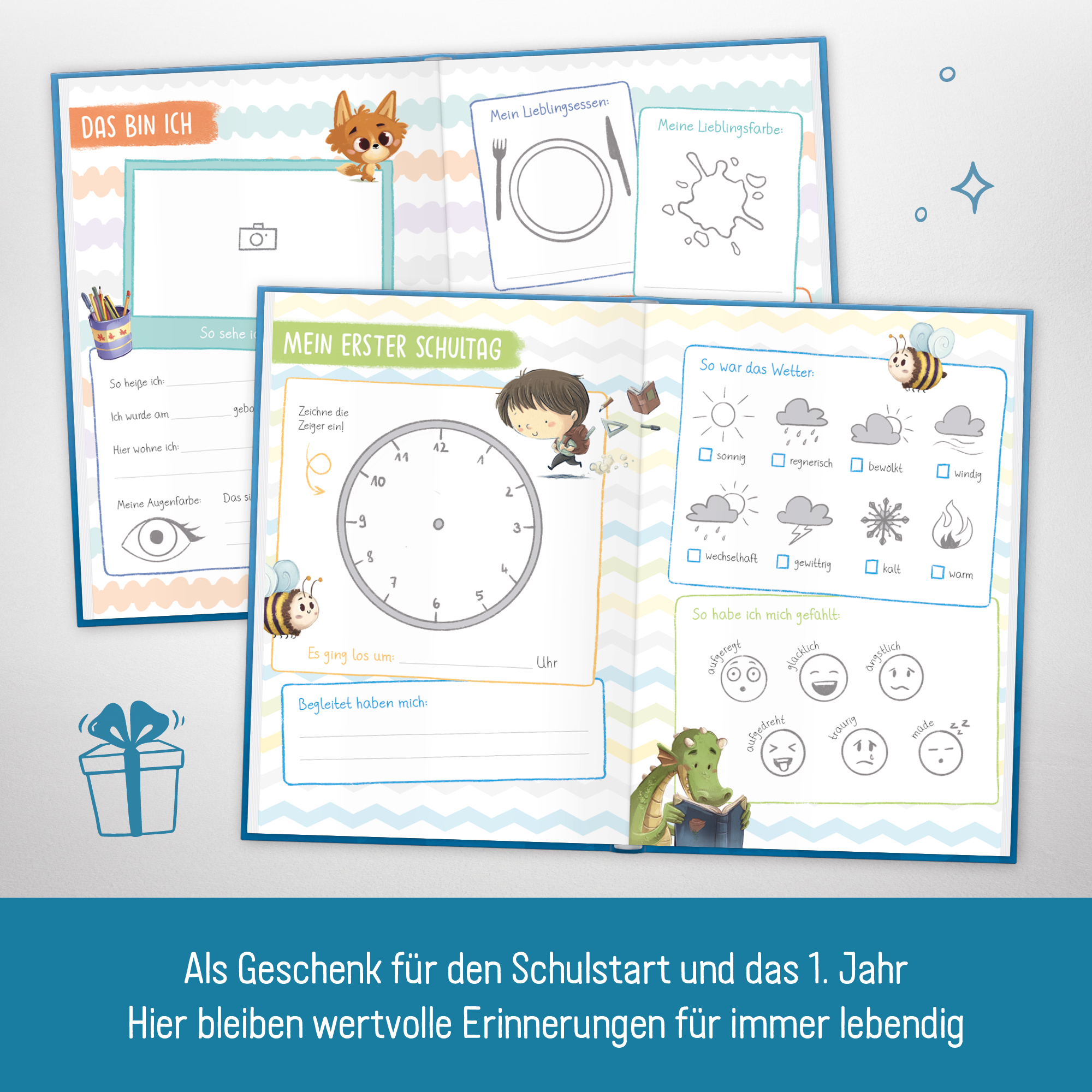 Artikelbild 3 des Artikels “Endlich Schulkind A5 zur Einschulung [Dino] “
