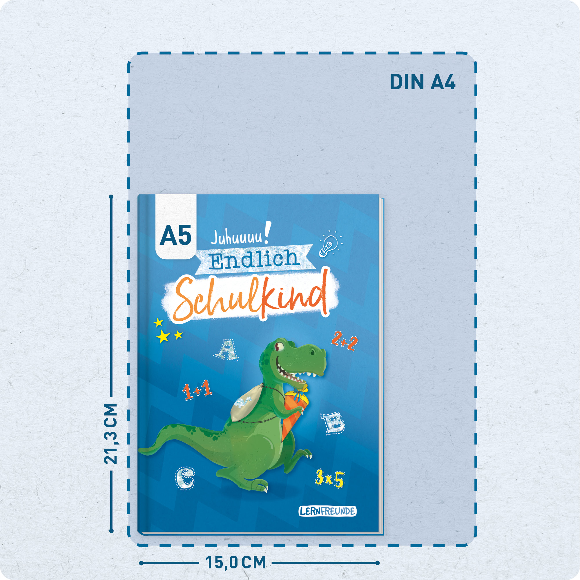 Artikelbild 3 des Artikels “Endlich Schulkind A5 zur Einschulung [Dino] “
