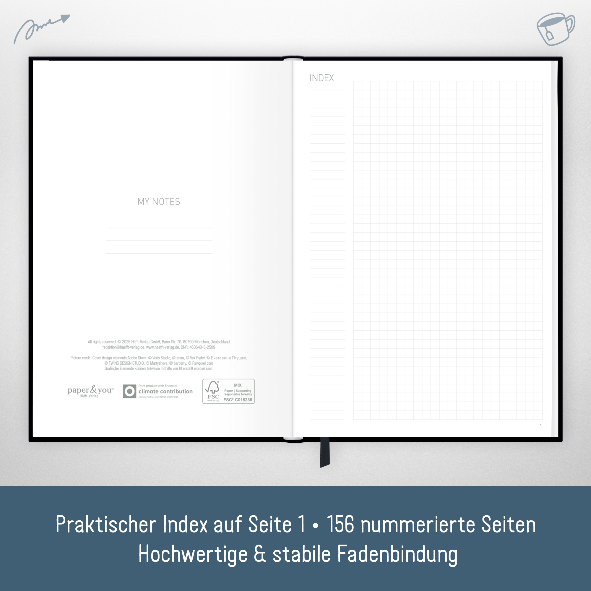 Artikelbild 3 des Artikels “Notizbuch Classic kariert A5+  [Black Edition] “