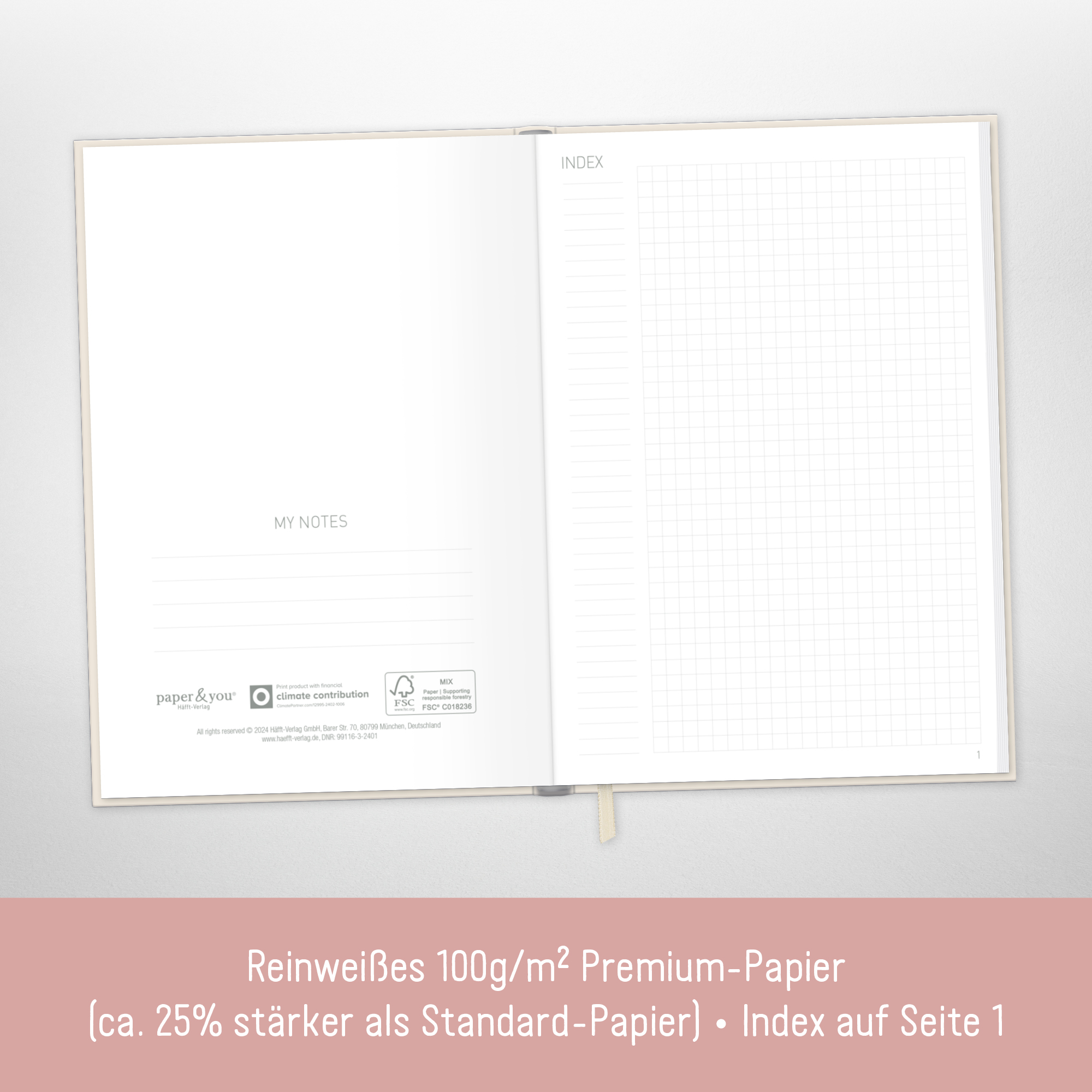 Artikelbild 3 des Artikels “paper&you Notizbuch Classic kariert A5+  [Dainty Flower] “