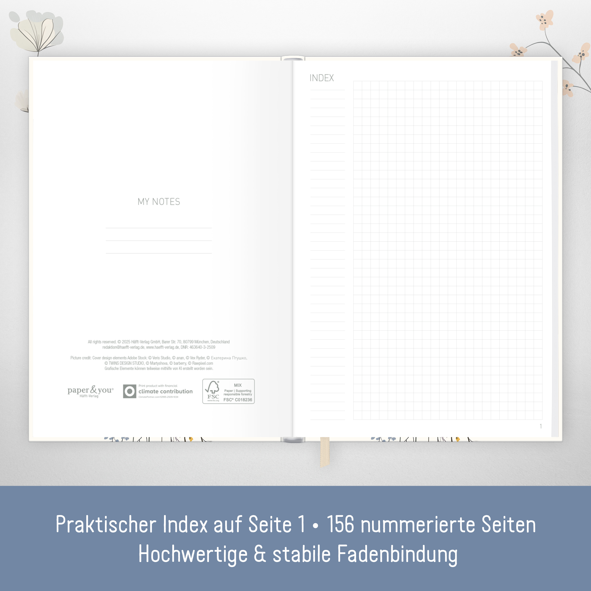 Artikelbild 3 des Artikels “Notizbuch Classic kariert A5+  [Flower Joy] “