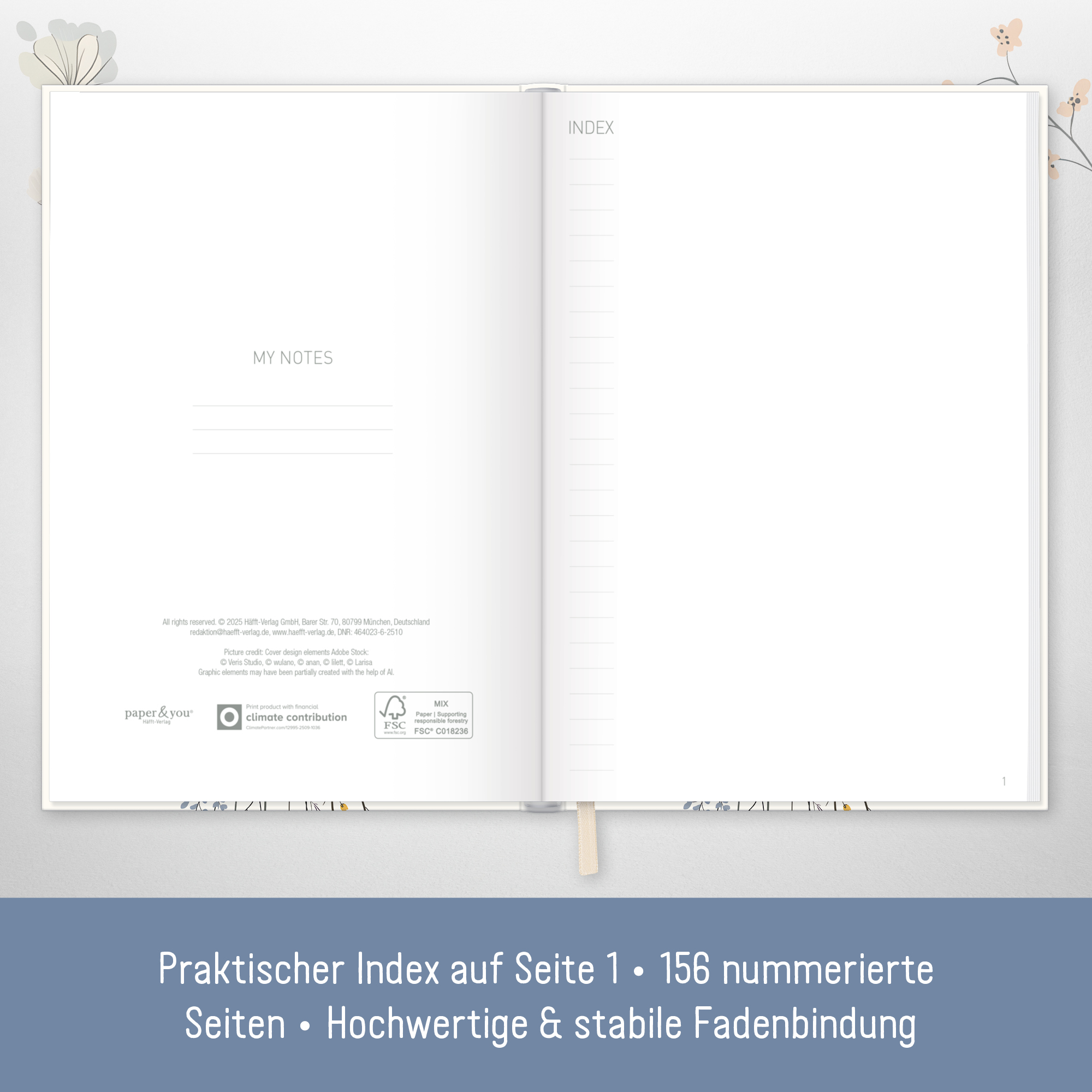 Artikelbild 3 des Artikels “Notizbuch Classic A5+ blanko [Flower Joy] “