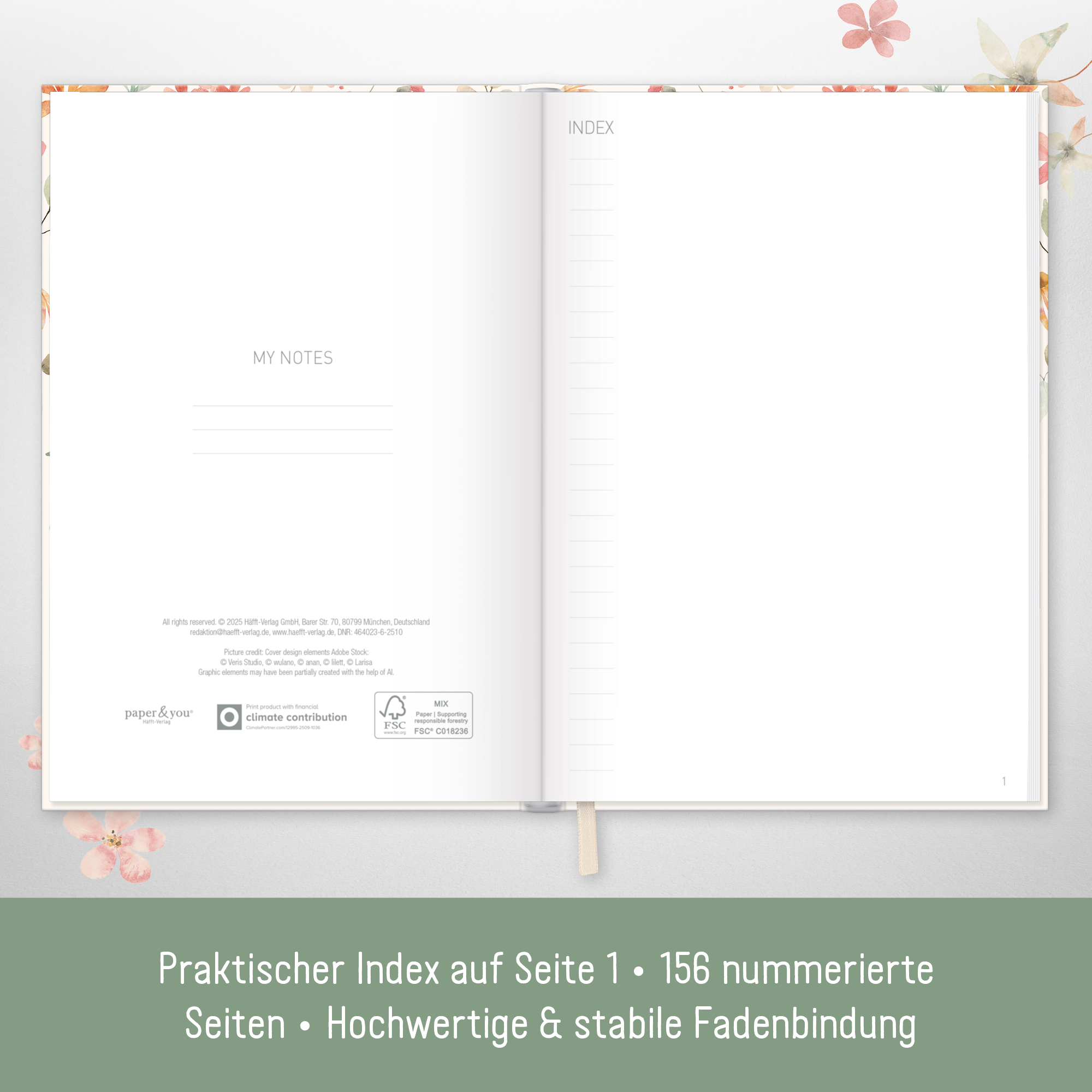 Artikelbild 3 des Artikels “Notizbuch Classic A5+ blanko [Wild Blossoms] “