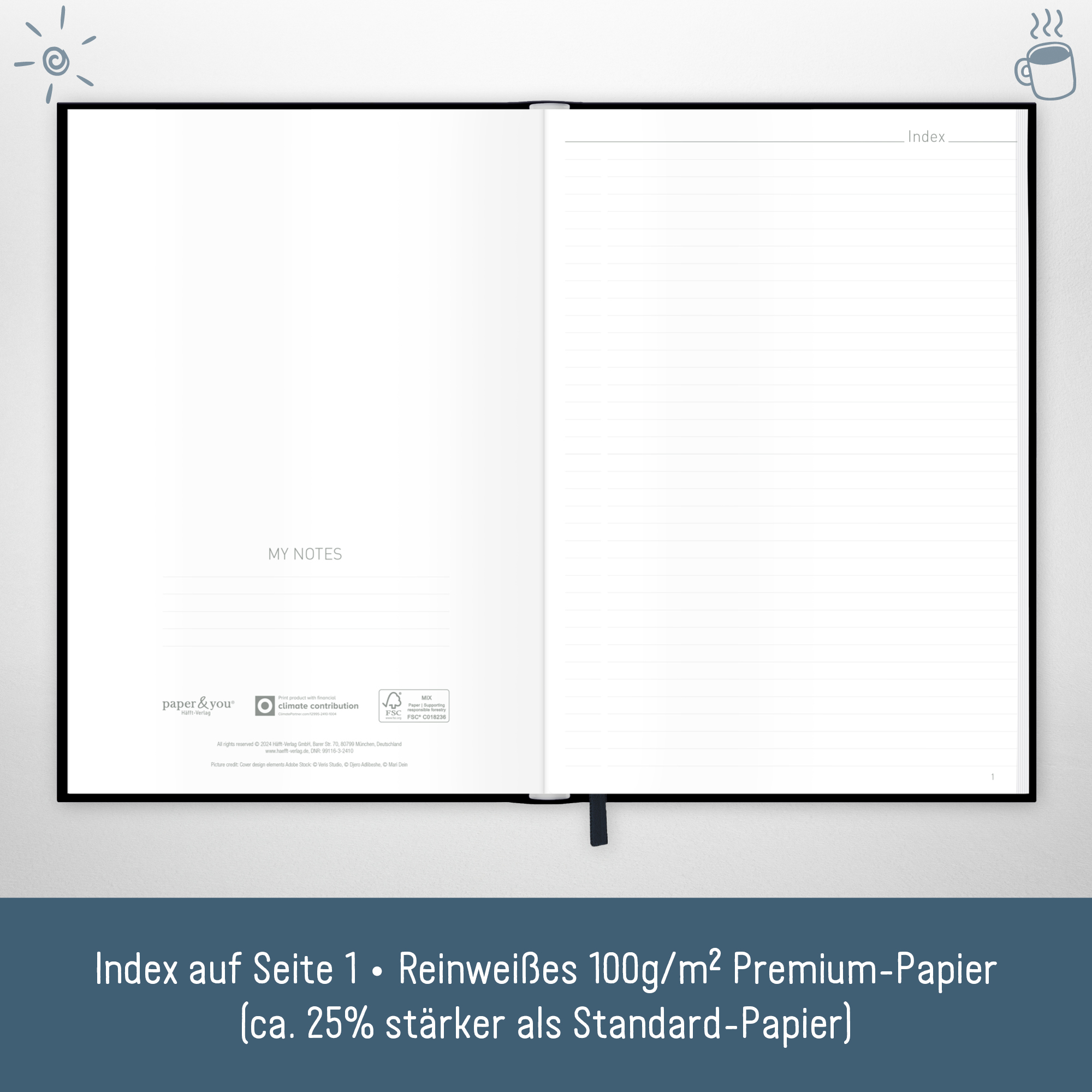 Artikelbild 3 des Artikels “paper&you Notizbuch A4+ liniert [Black Edition] “