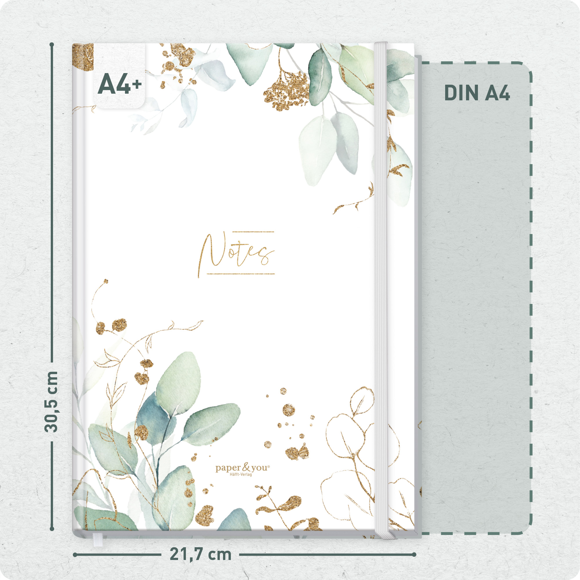 Artikelbild 3 des Artikels “paper&you Notizbuch A4+ liniert [Blattgold] “