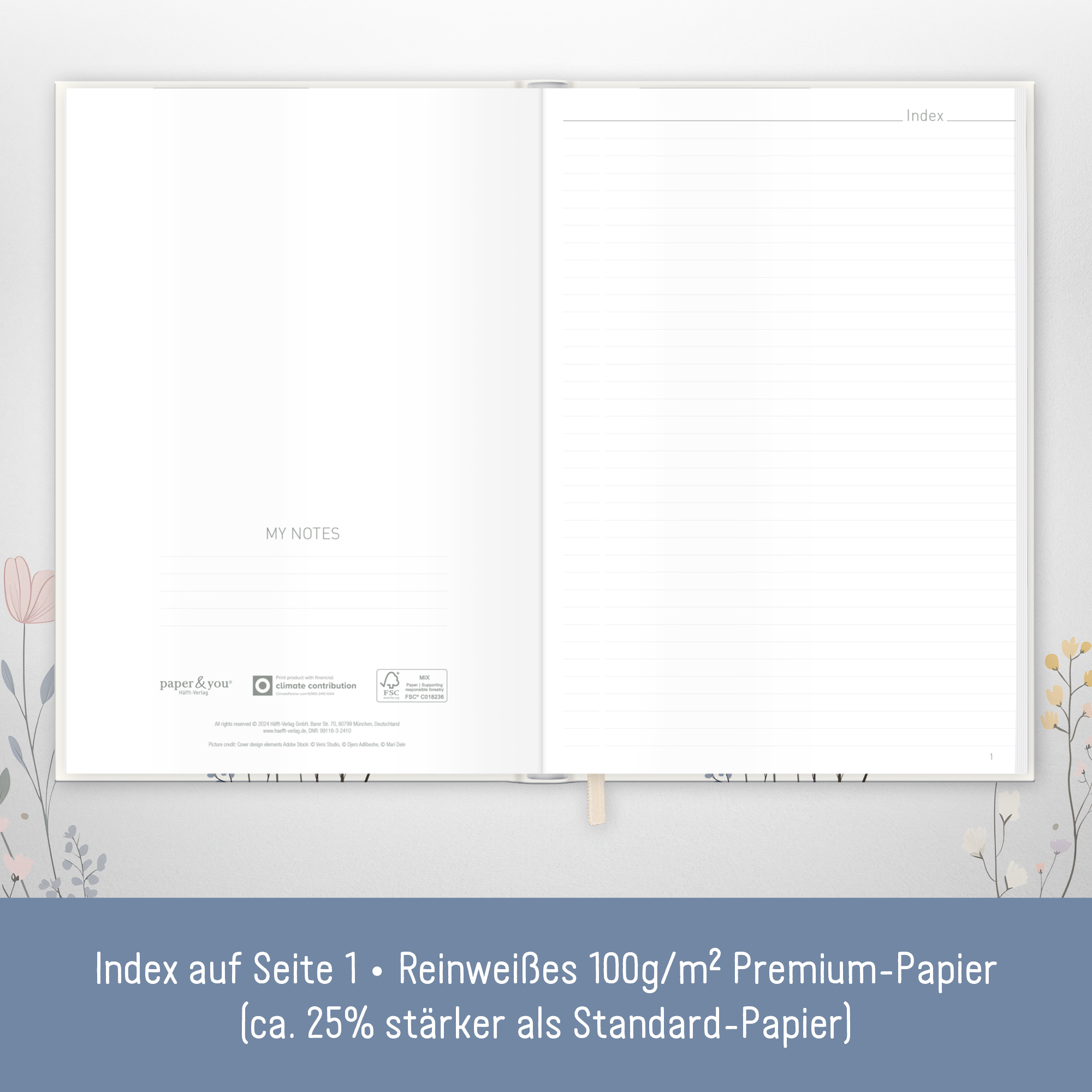 Artikelbild 3 des Artikels “paper&you Notizbuch A4+ liniert [Flower Joy] “