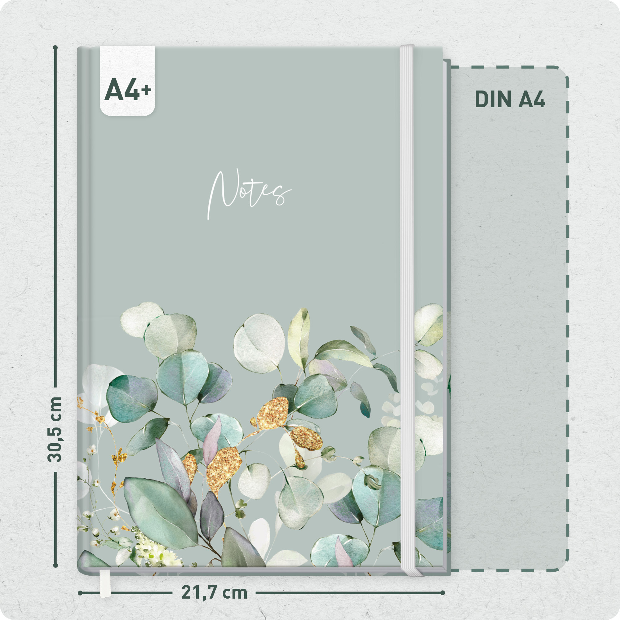 Artikelbild 3 des Artikels “paper&you Notizbuch A4+ liniert [Minty Leaves] “