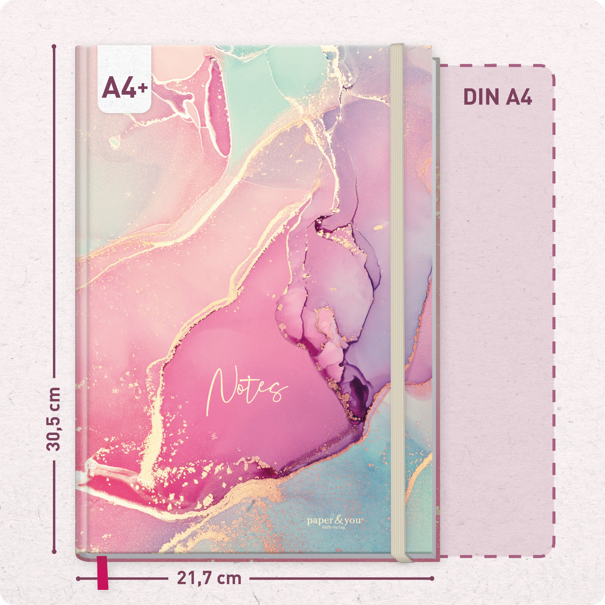 Artikelbild 3 des Artikels “paper&you Notizbuch A4+ liniert [Silky Pink] “