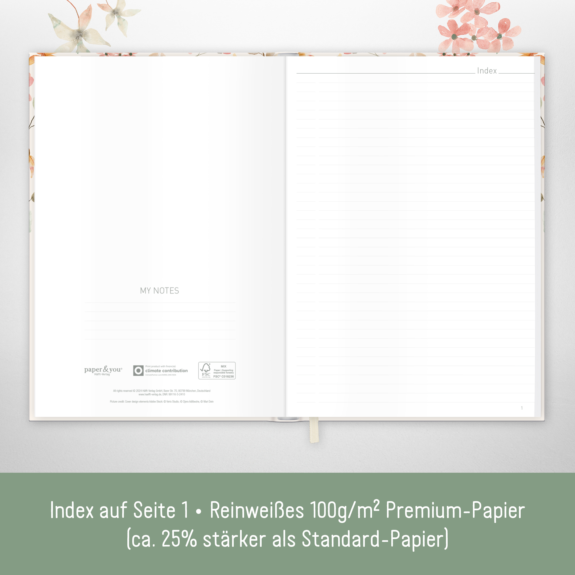 Artikelbild 3 des Artikels “paper&you Notizbuch A4+ liniert [Wild Blossoms] “