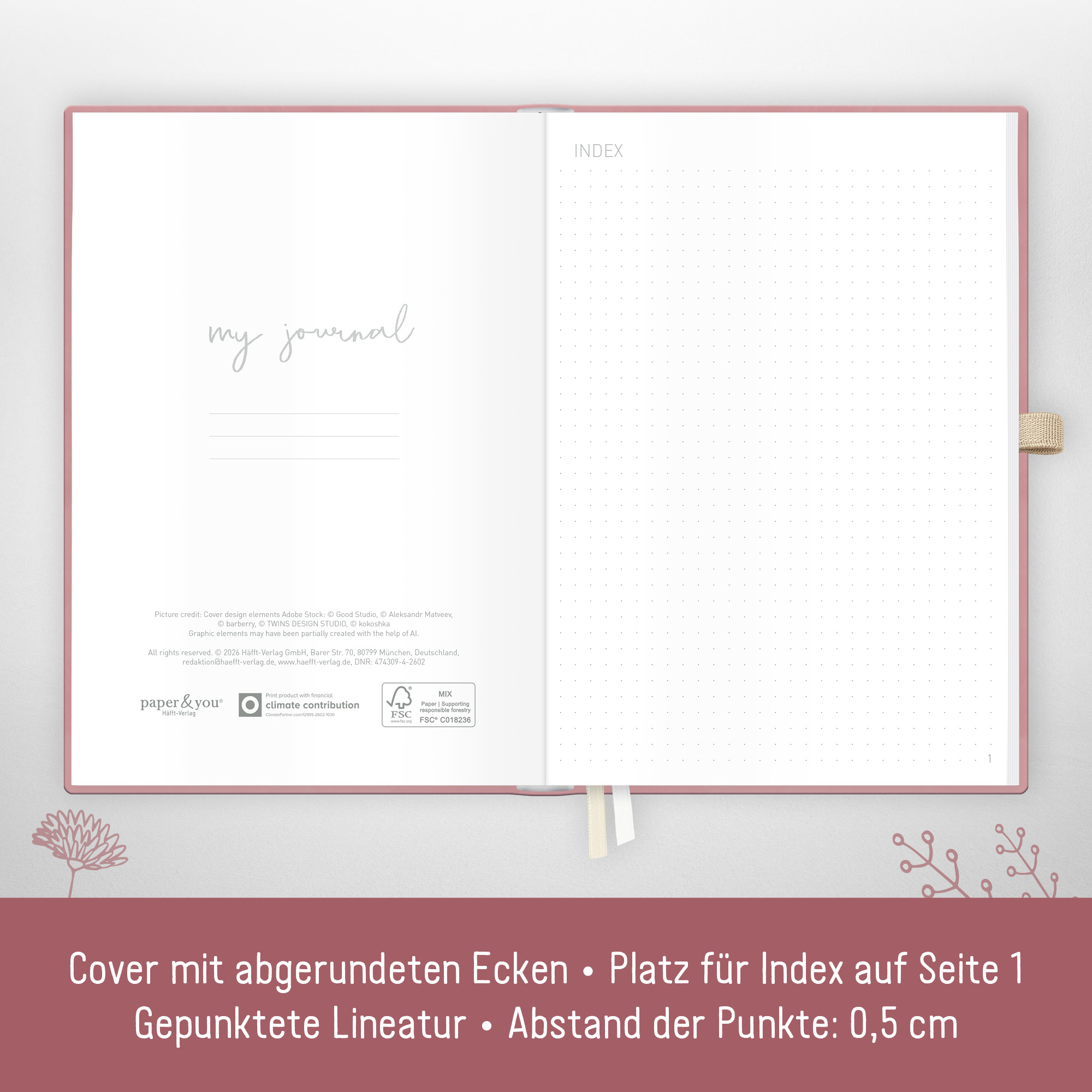 Artikelbild 3 des Artikels “p&y Journal Premium dotted A5 [Fine Flowers rosé] “