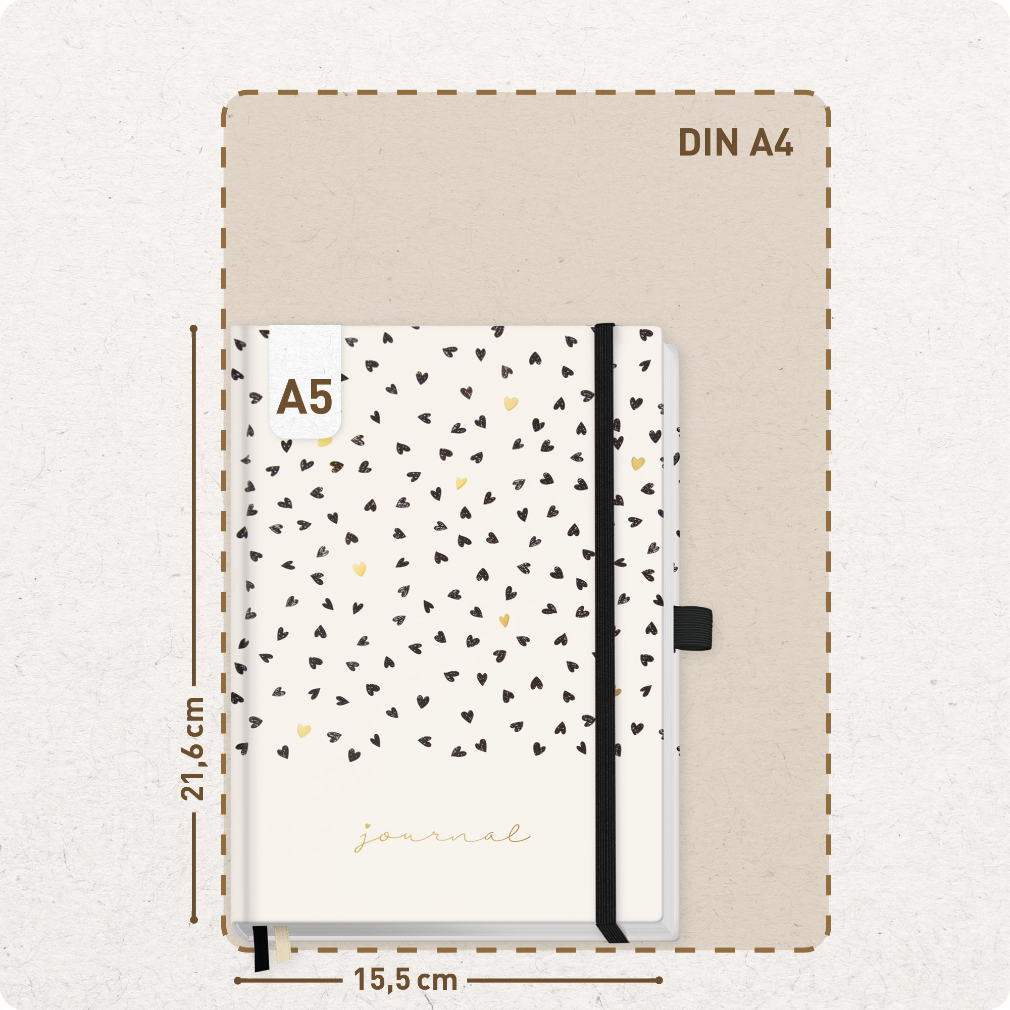 Artikelbild 3 des Artikels “p&y Journal Premium dotted A5 [Golden Hearts] “