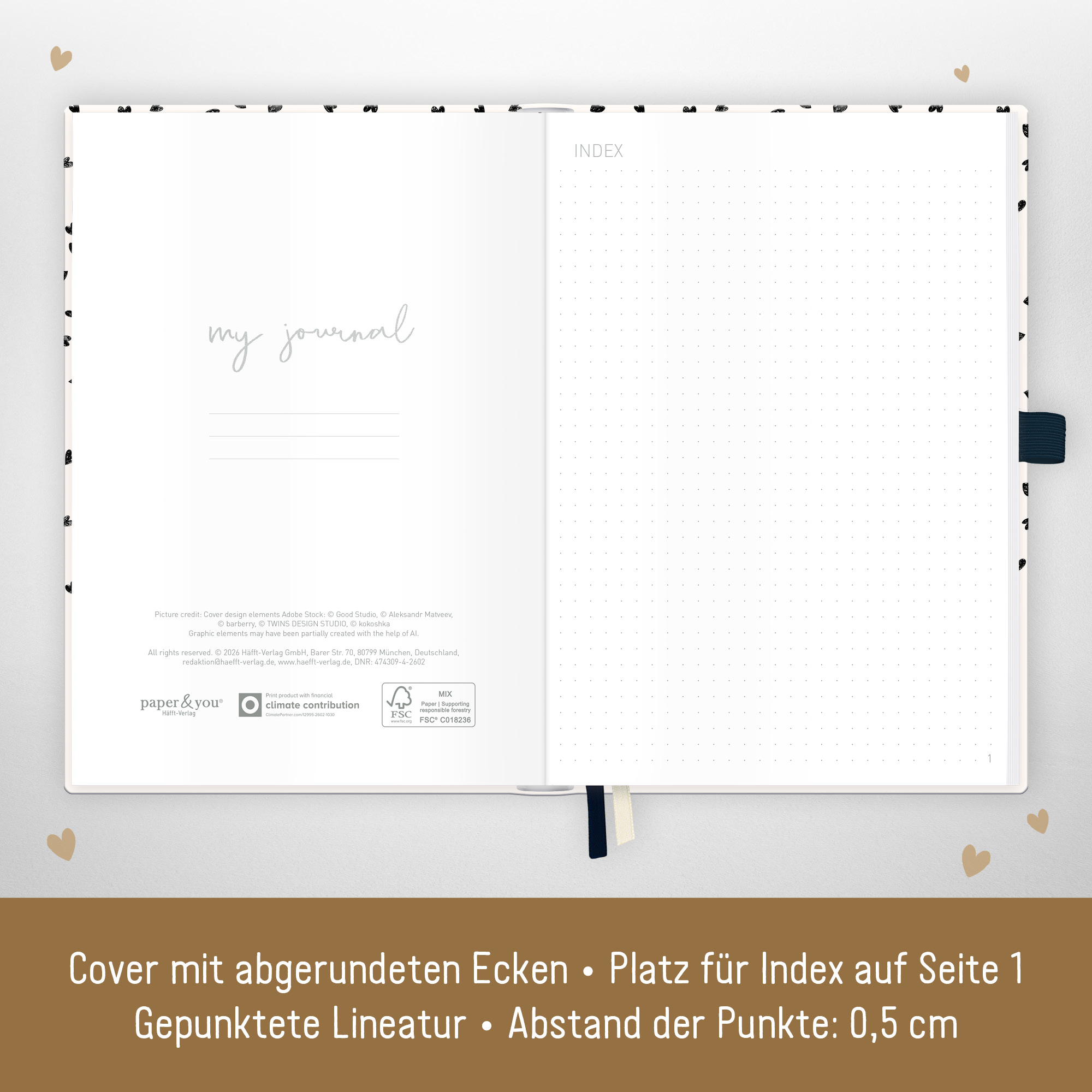 Artikelbild 3 des Artikels “p&y Journal Premium dotted A5 [Golden Hearts] “