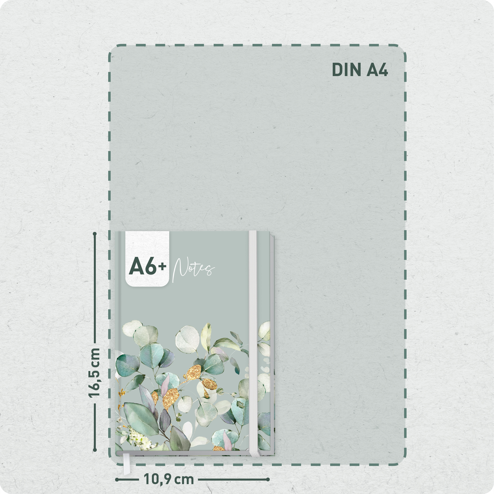 Artikelbild 3 des Artikels “paper&you Notizbuch kariert A6+ [Minty Leaves] “