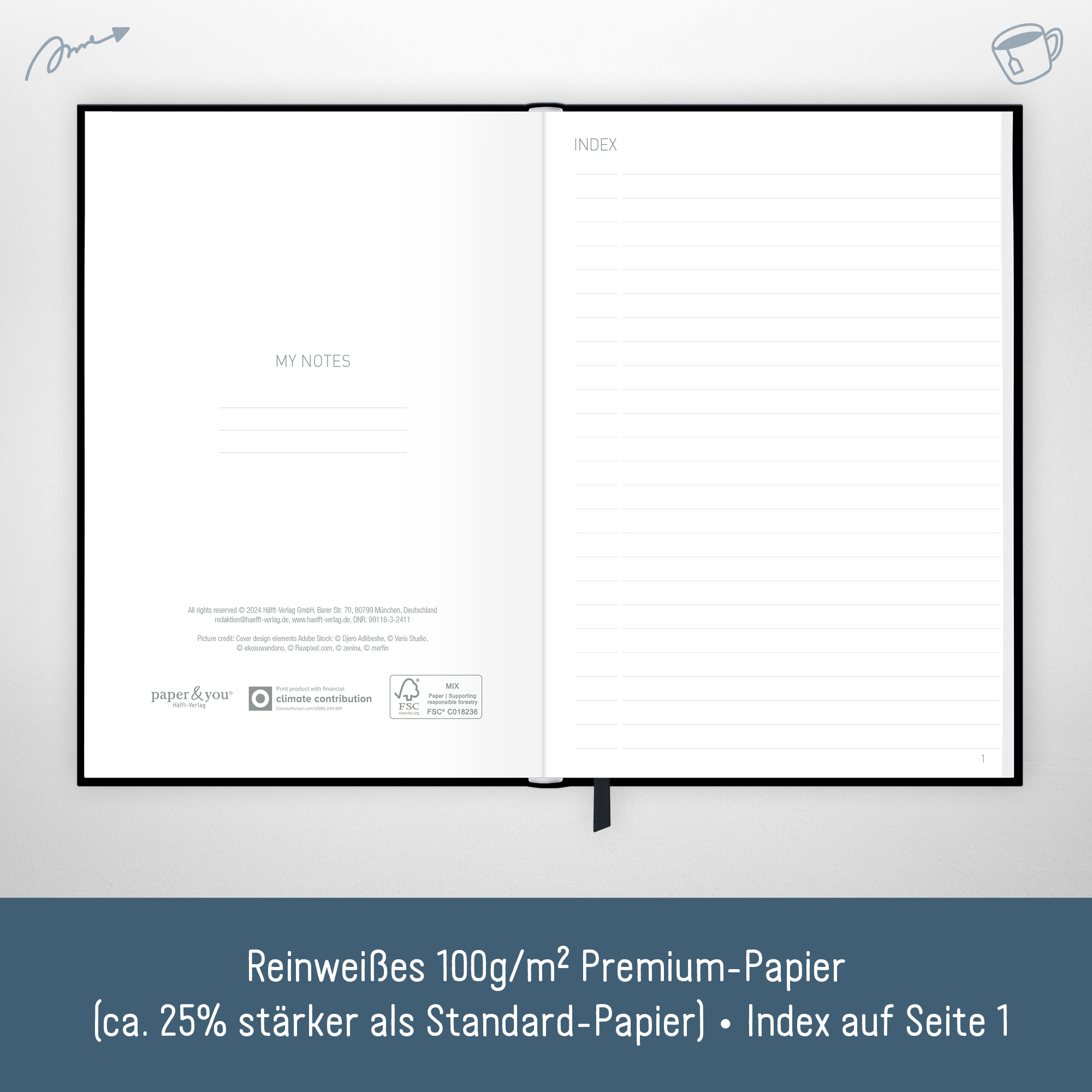 Artikelbild 3 des Artikels “paper&you Notizbuch Classic A5+ liniert [Black Edition] “
