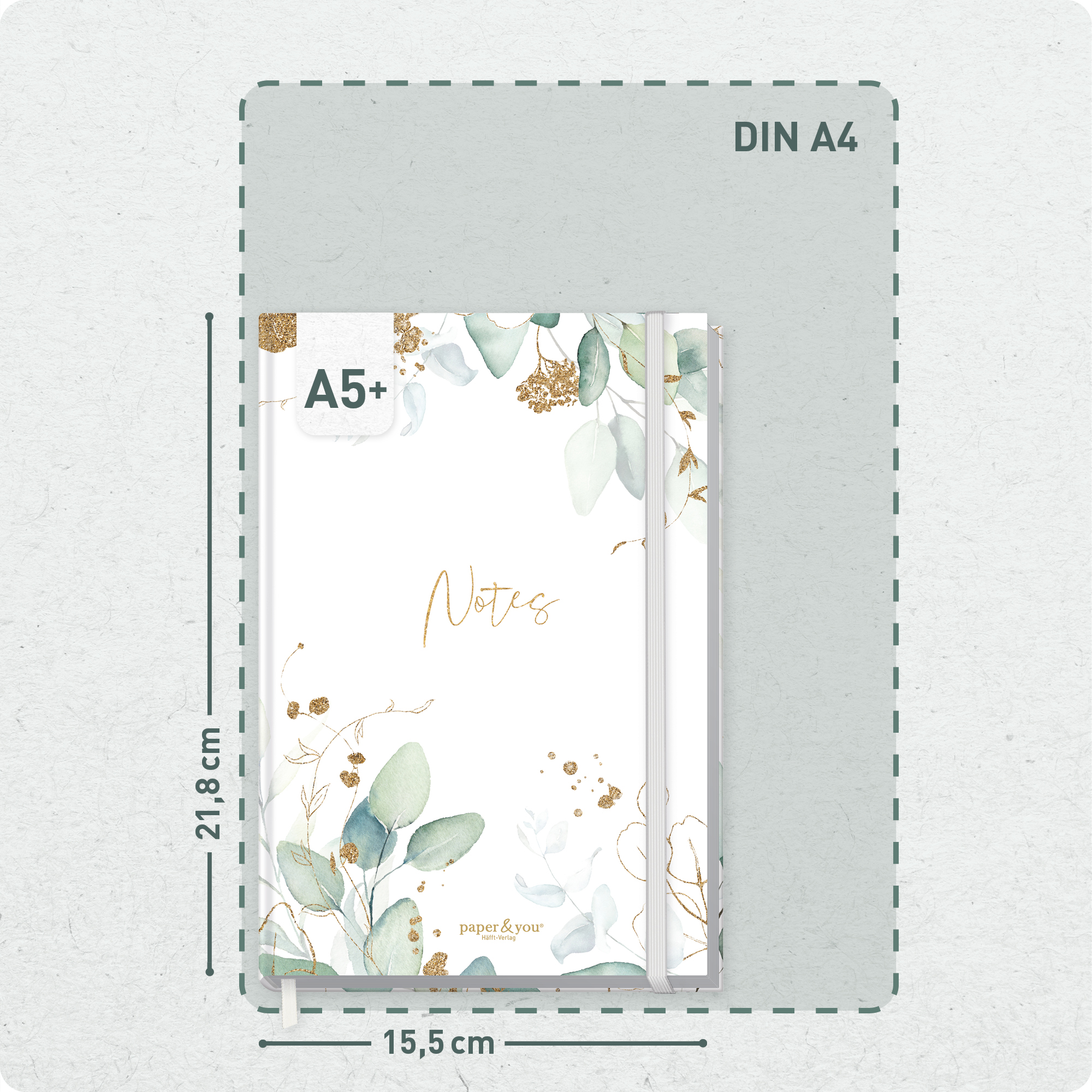Artikelbild 3 des Artikels “paper&you Notizbuch Classic A5+ liniert [Blattgold] “