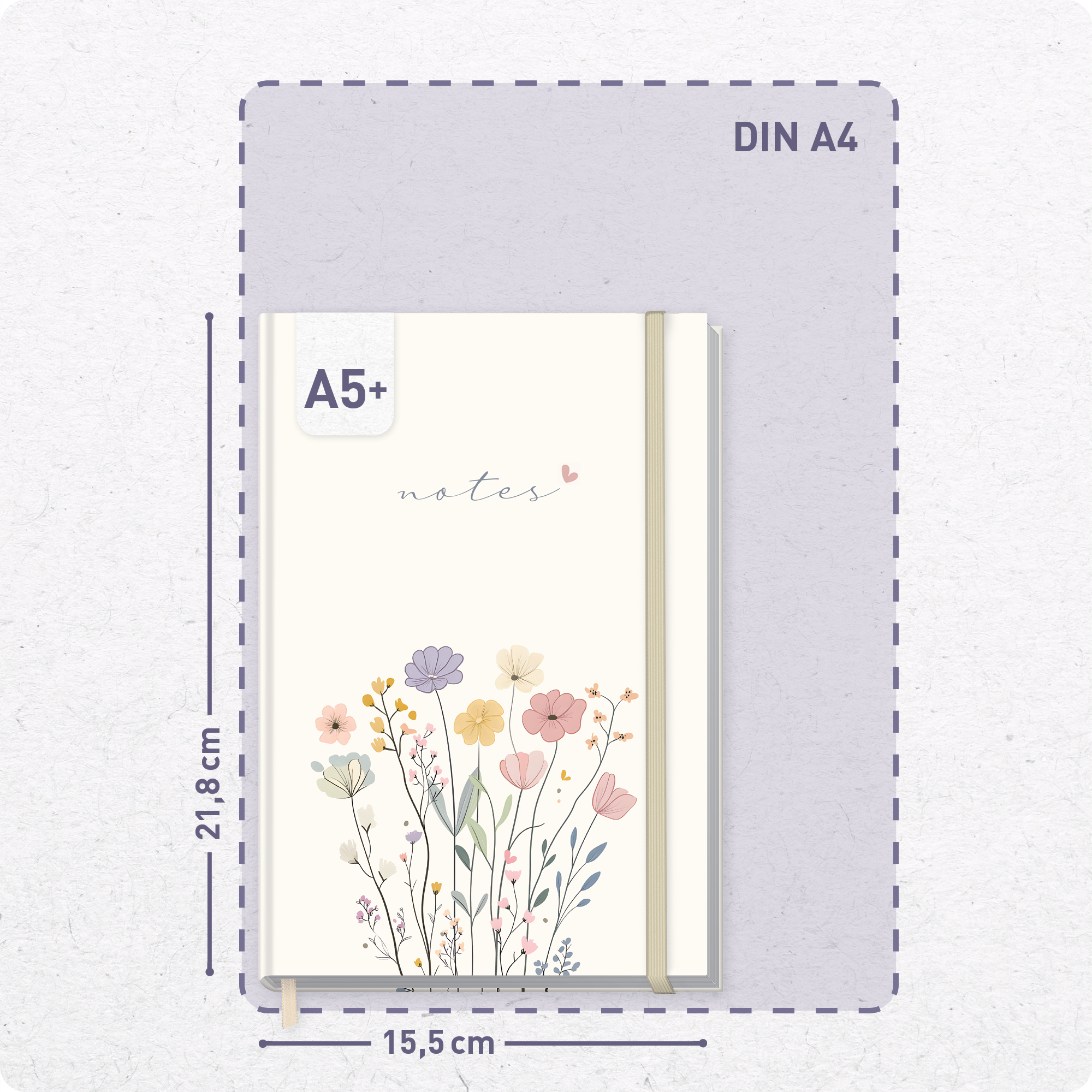 Artikelbild 3 des Artikels “paper&you Notizbuch Classic A5+ liniert [Flower Joy] “