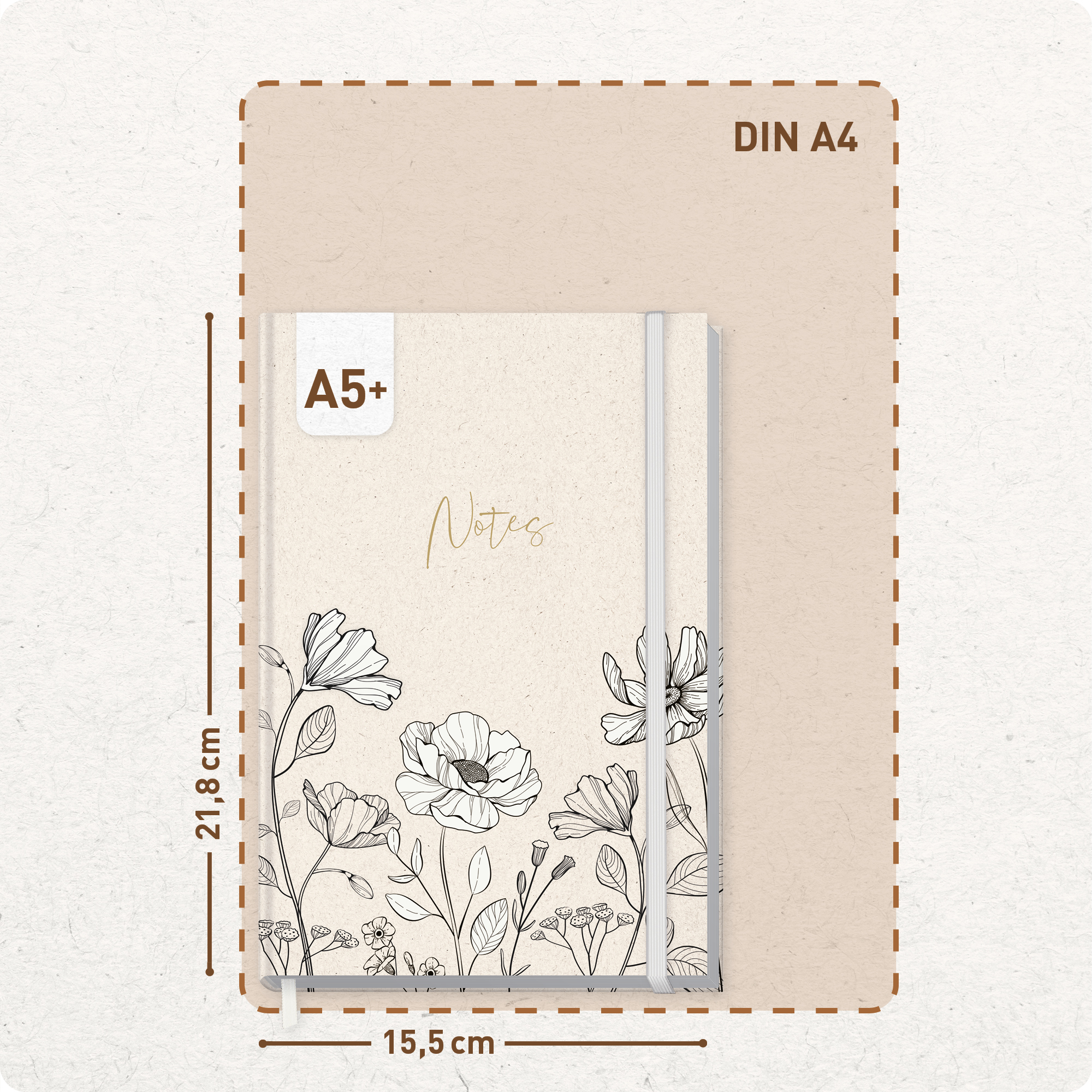 Artikelbild 3 des Artikels “paper&you Notizbuch Classic A5+ liniert [Ink Flower] “