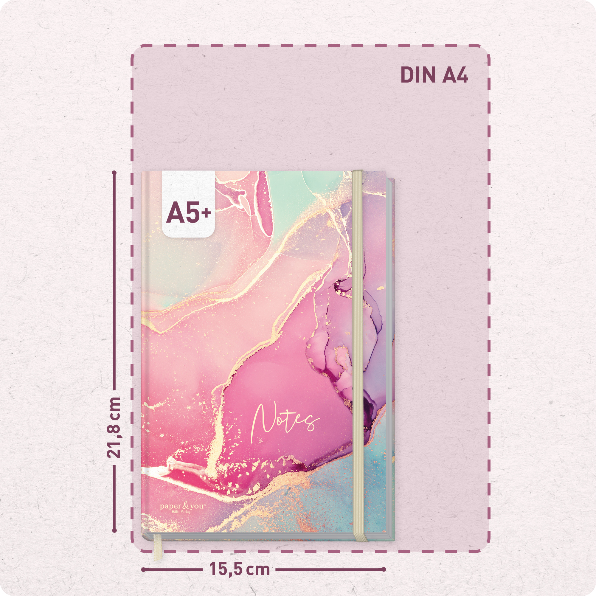 Artikelbild 3 des Artikels “paper&you Notizbuch Classic A5+ liniert [Silky Pink] “