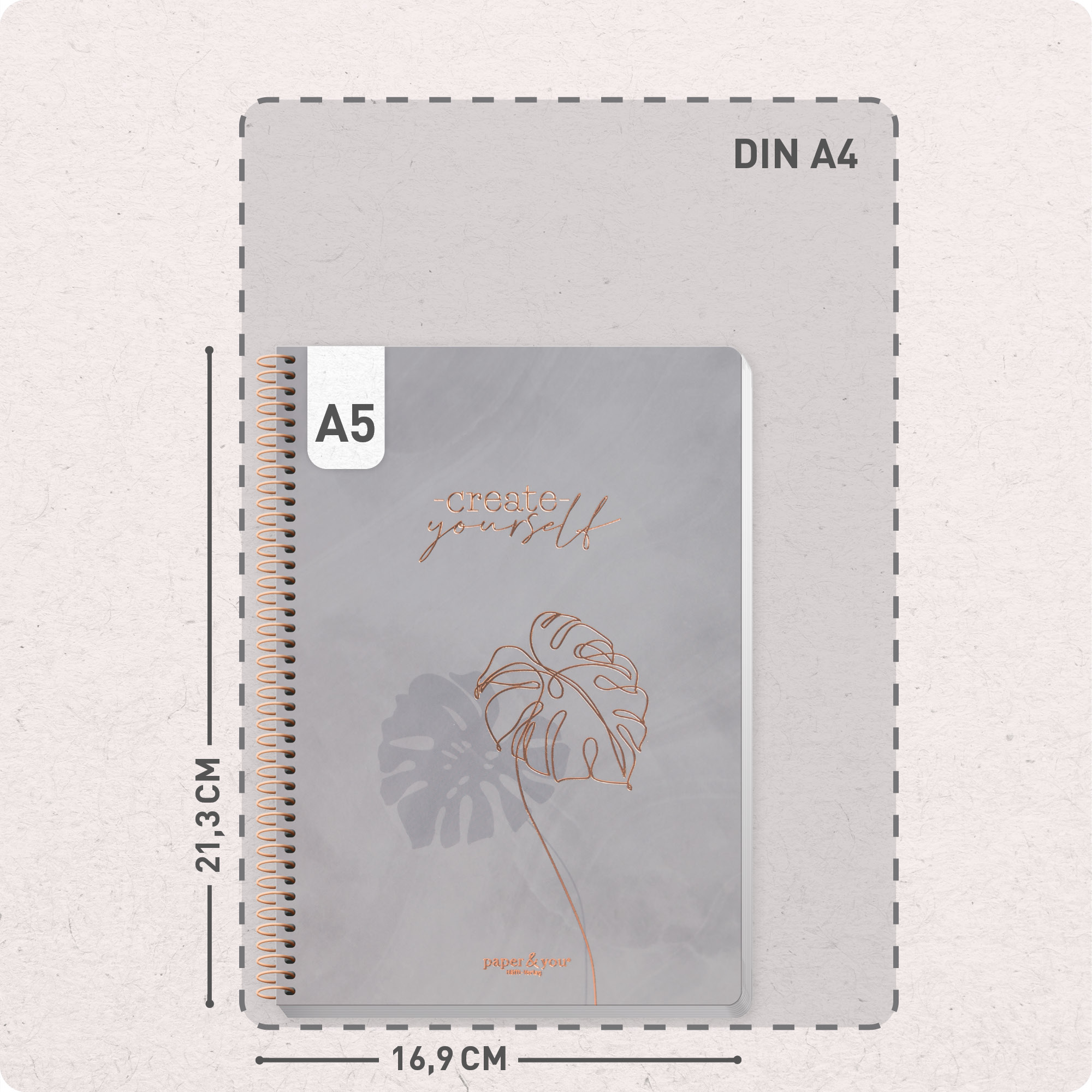 Artikelbild 3 des Artikels “Bullet Journal dotted A5 mit Spiralbindung [Create Yourself] “