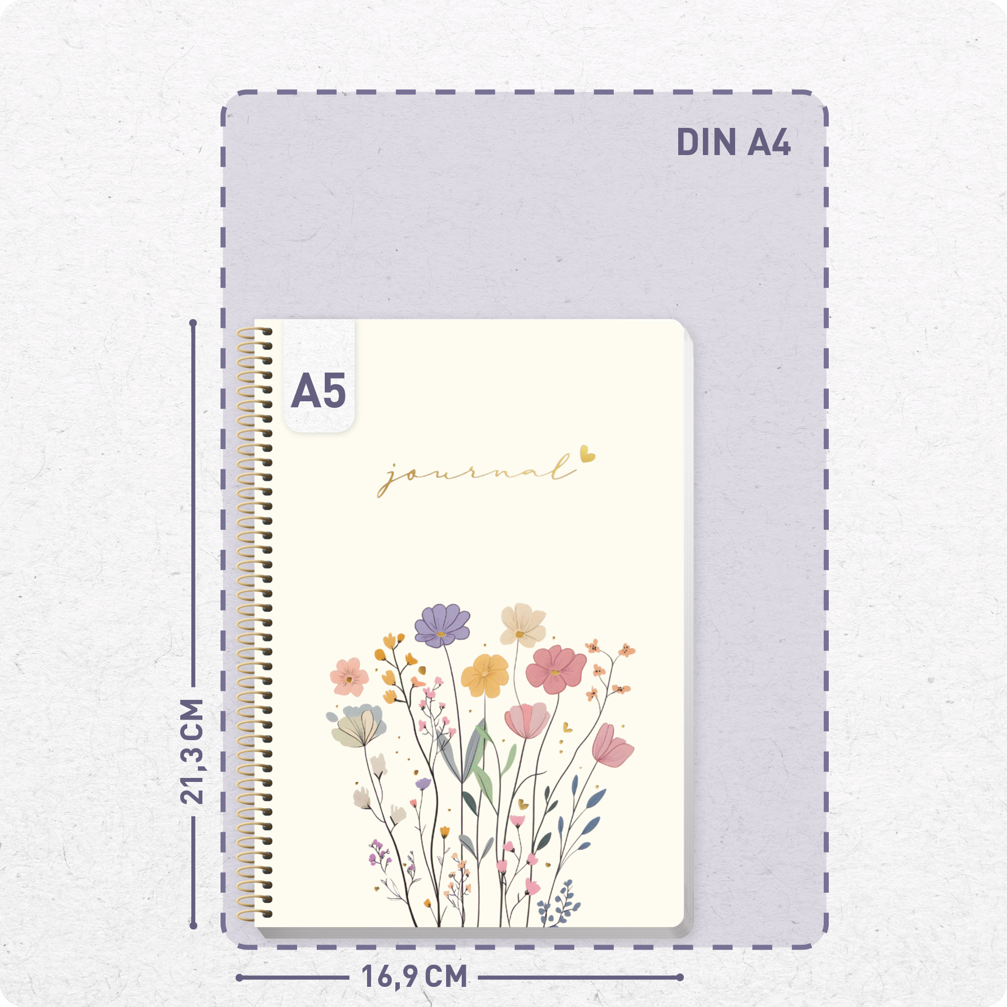 Artikelbild 3 des Artikels “Bullet Journal dotted A5 mit Spiralbindung [Flower Joy] “