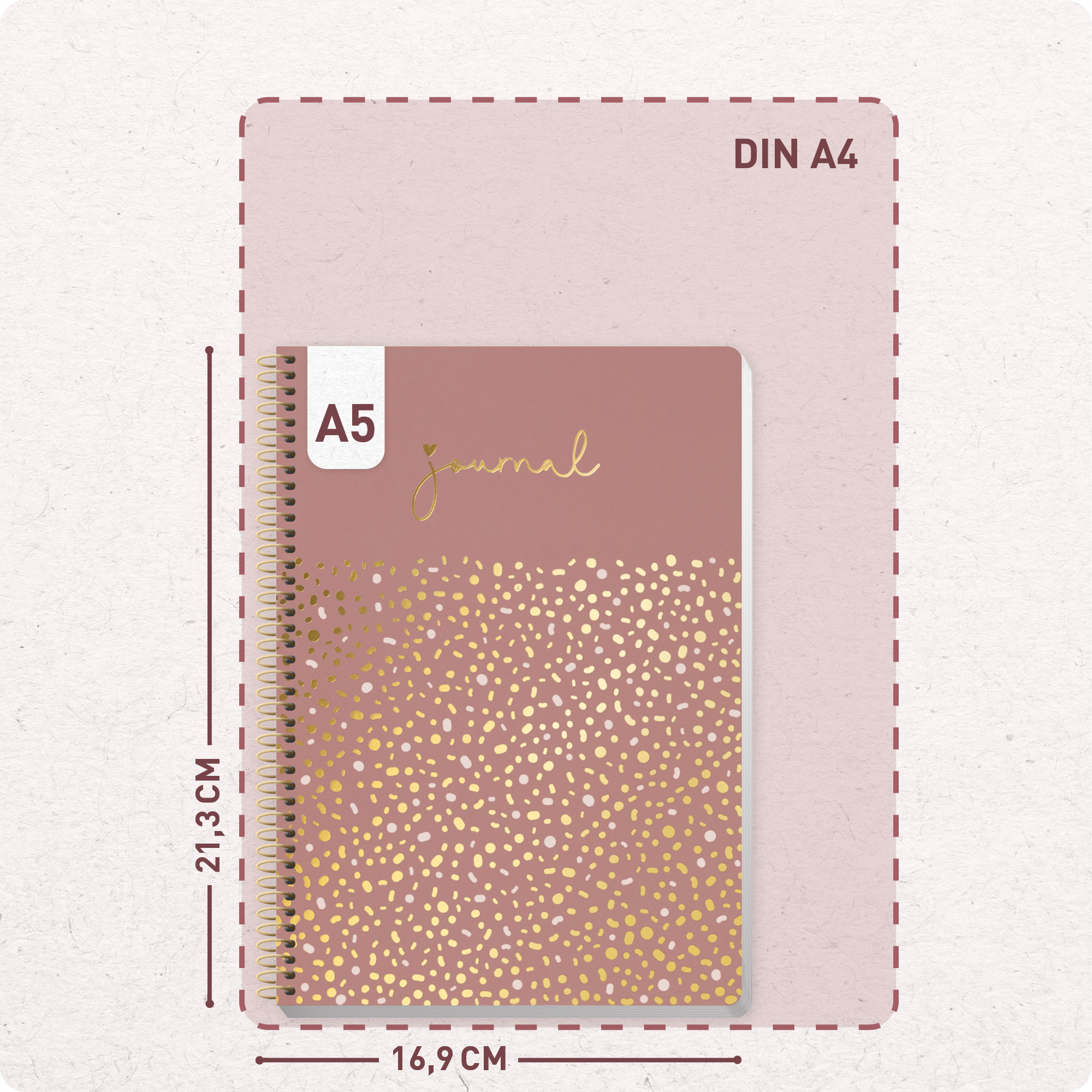Artikelbild 3 des Artikels “Bullet Journal dotted A5 mit Spiralbindung [Glamour Dots] “