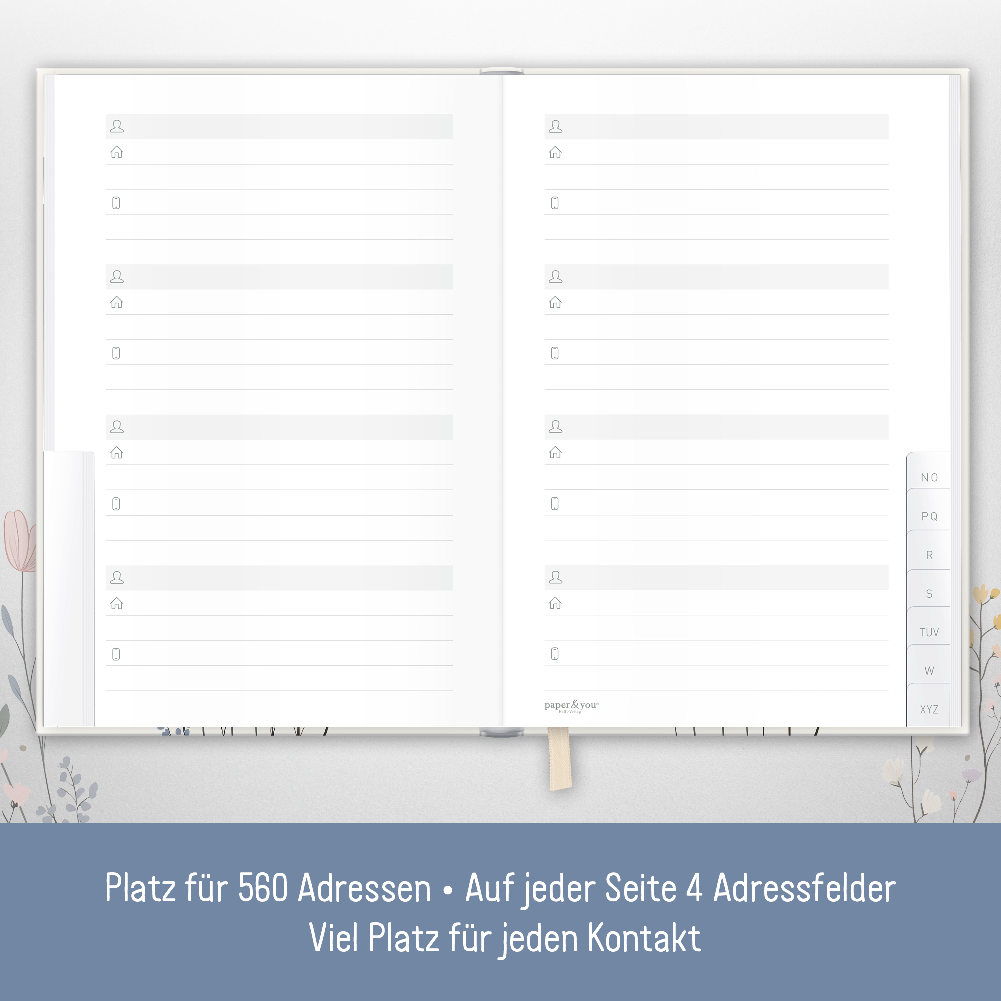 Artikelbild 3 des Artikels “paper&you Adressbuch A6 [Flower Joy] “