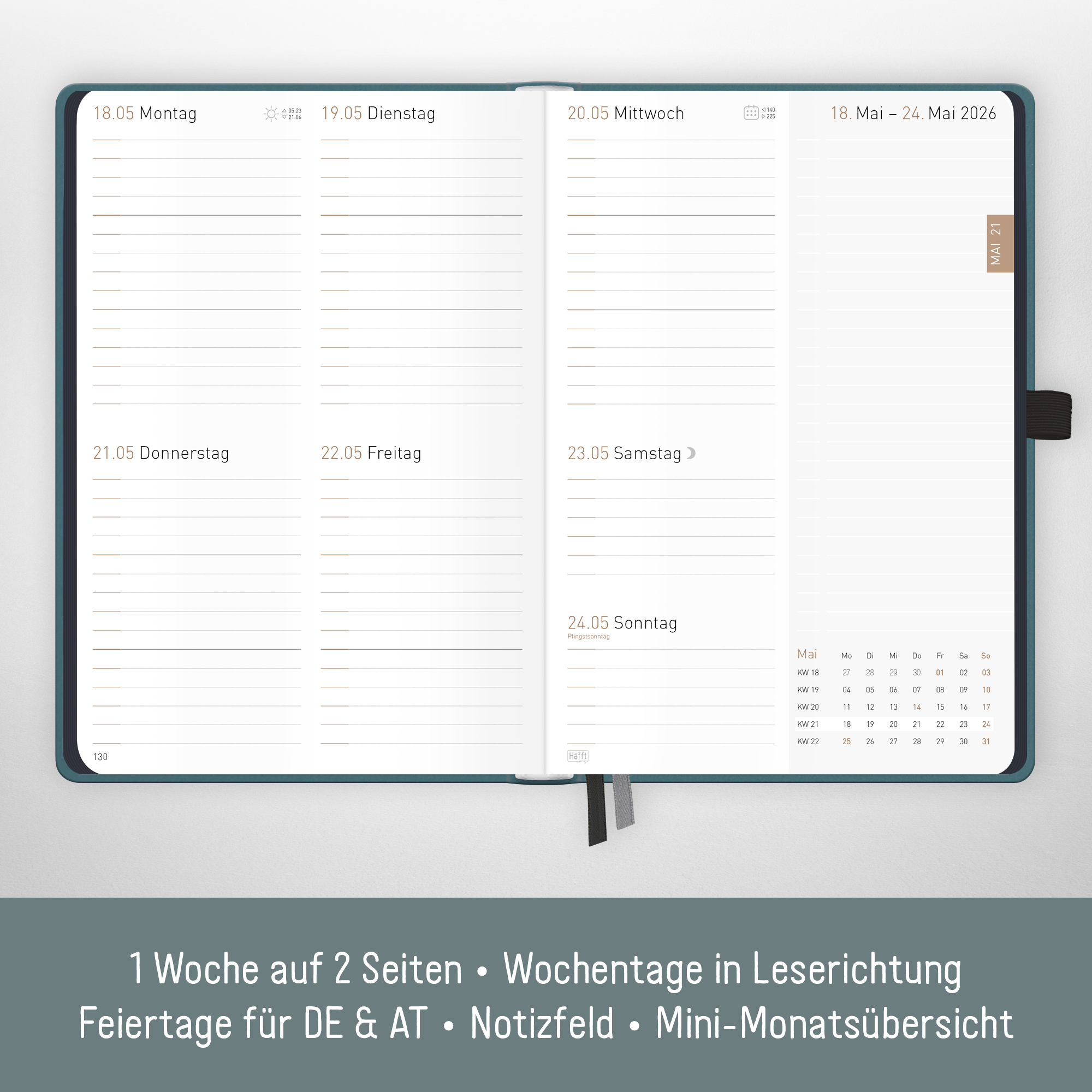 Artikelbild 3 des Artikels “Chäff-Timer Deluxe A5 2026 [Petrolgrau] “