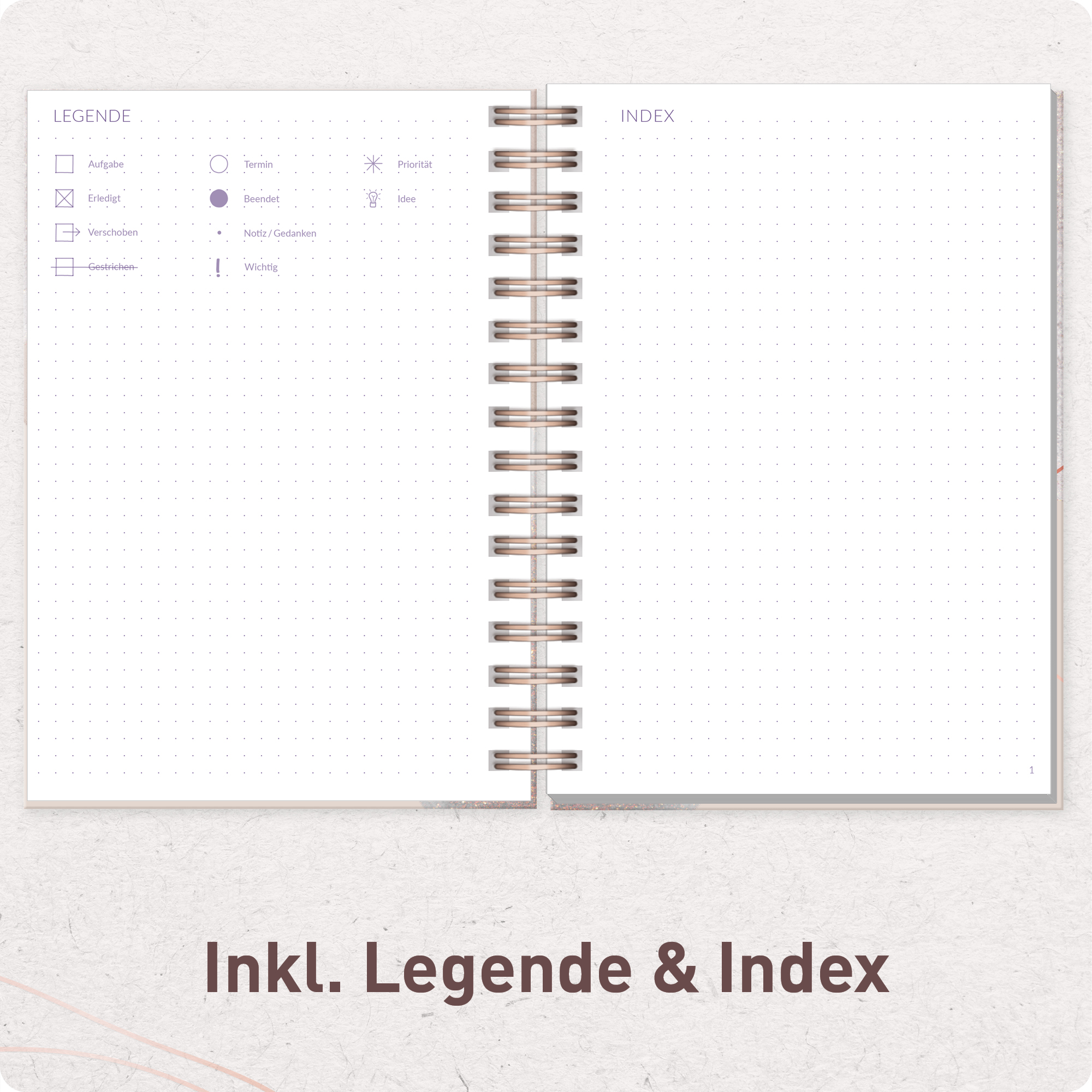 Artikelbild 4 des Artikels “Journal Fancy dotted A5 mit Spiralbindung [Soft Beige] “