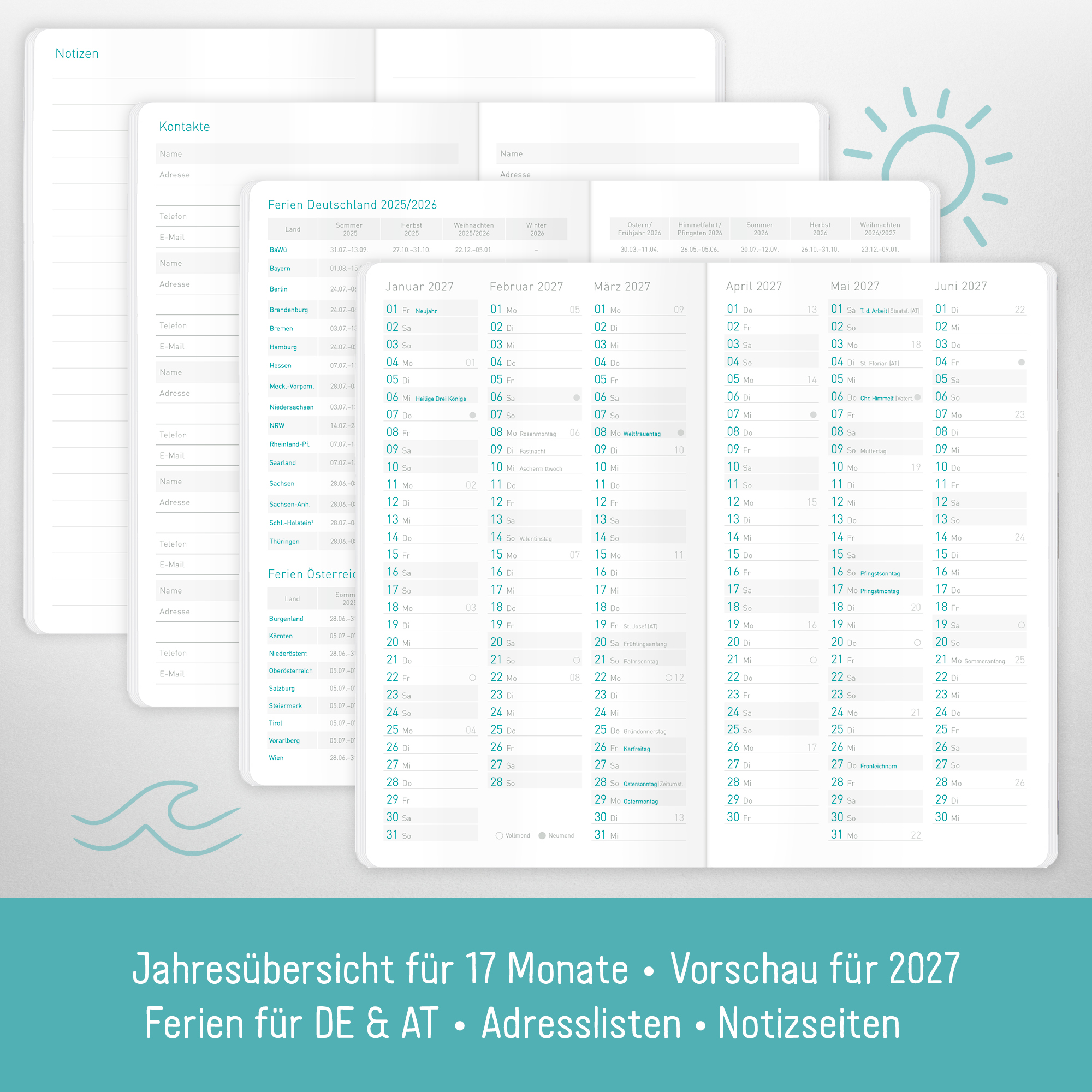 Artikelbild 4 des Artikels “Monatskalender Pocket slim 25/26 [Summer Beach] “