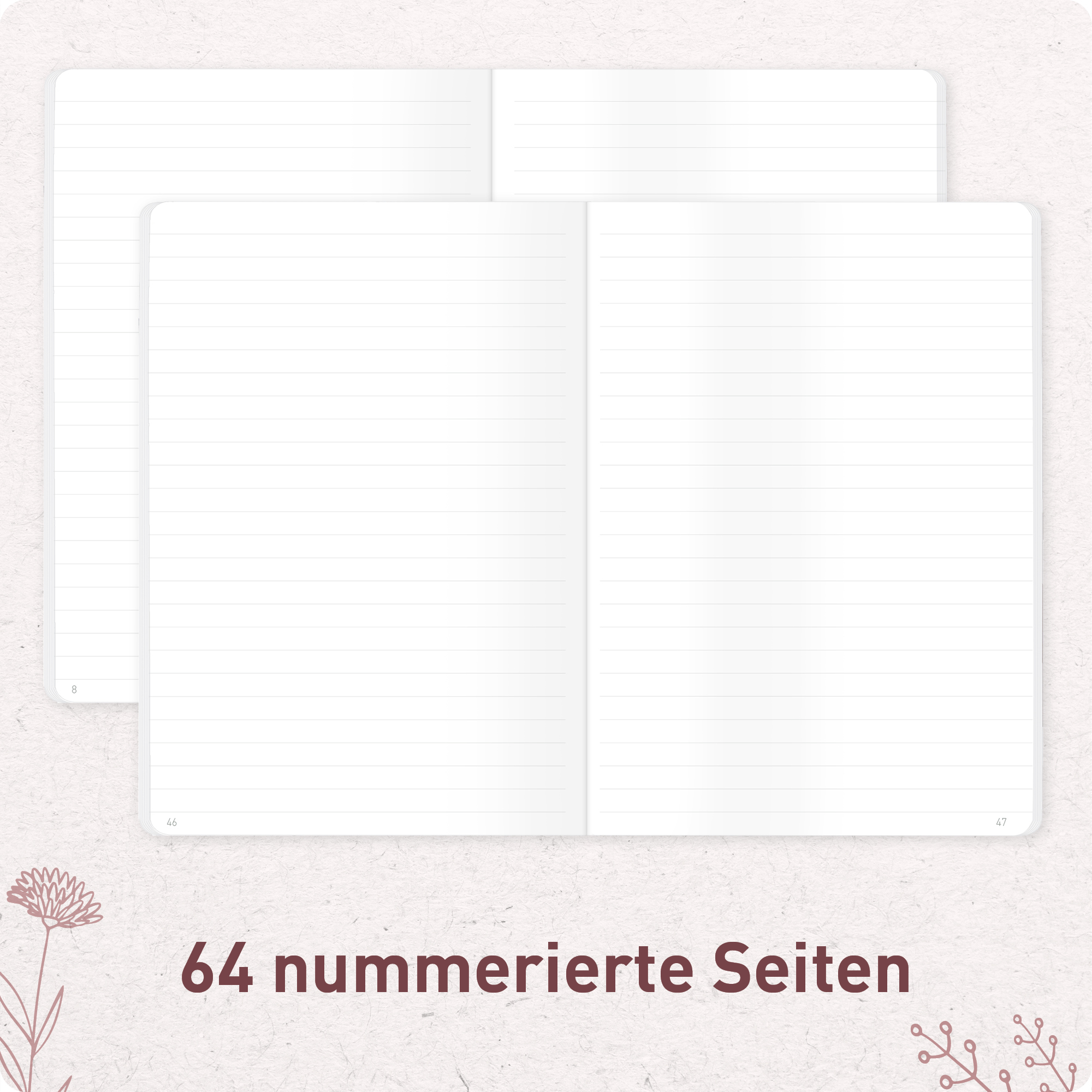 Artikelbild 4 des Artikels “paper&you Notizheft Classic liniert A5 [Fine Flowers rosé] “
