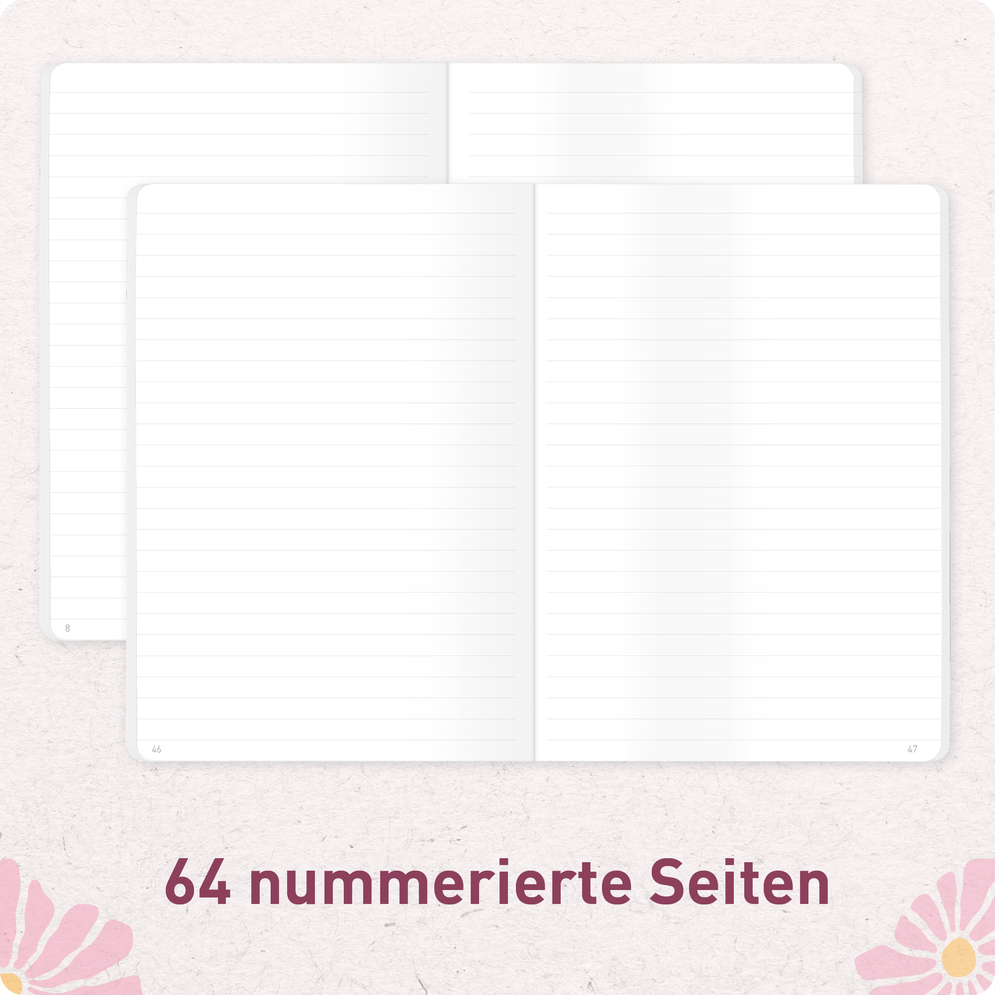 Artikelbild 4 des Artikels “paper&you Notizheft Classic liniert A5 [Pink Flowers] “
