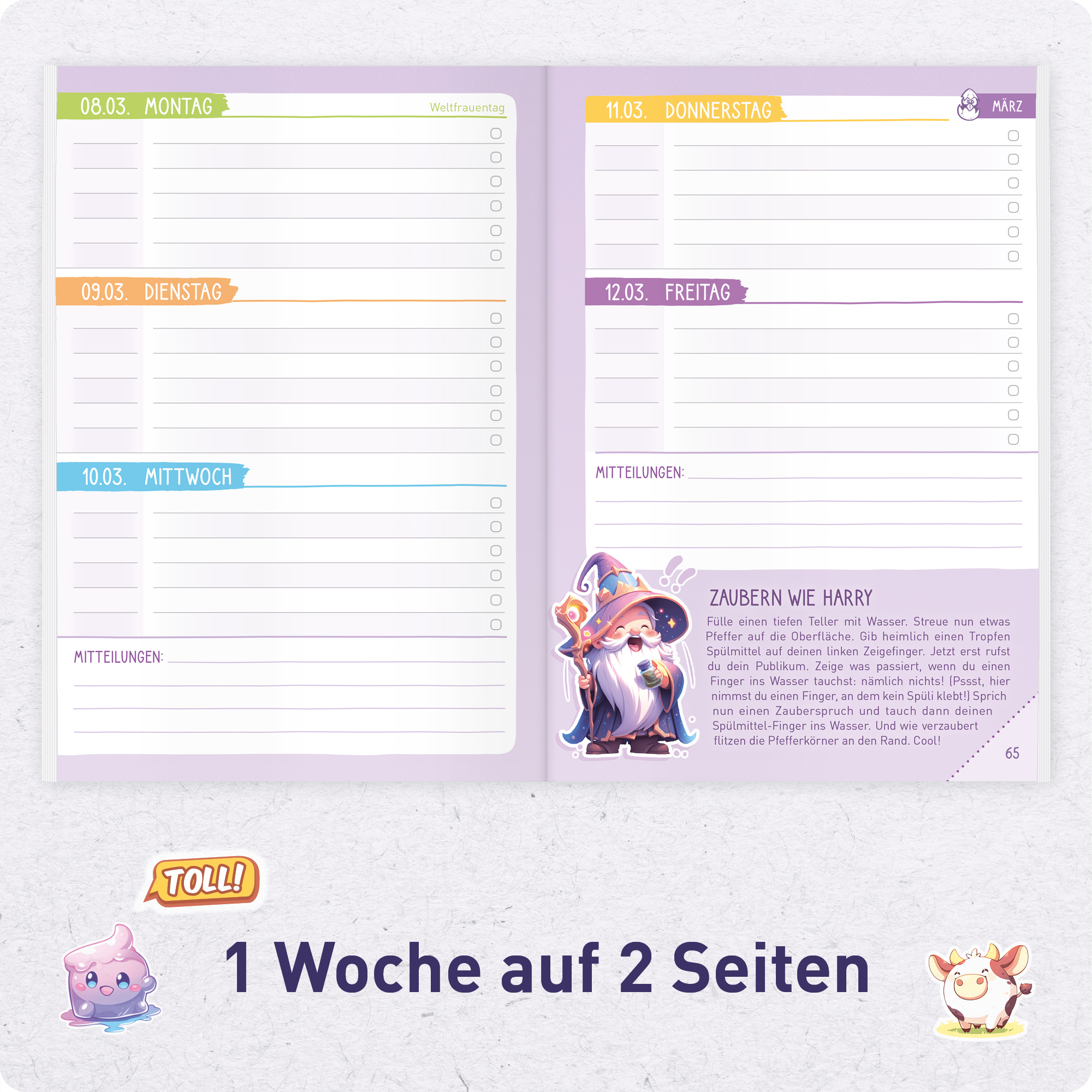 Artikelbild 4 des Artikels “Hausaufgabenheft Grundschule 2026/2027 A5 mit Datum [Einhorn] “