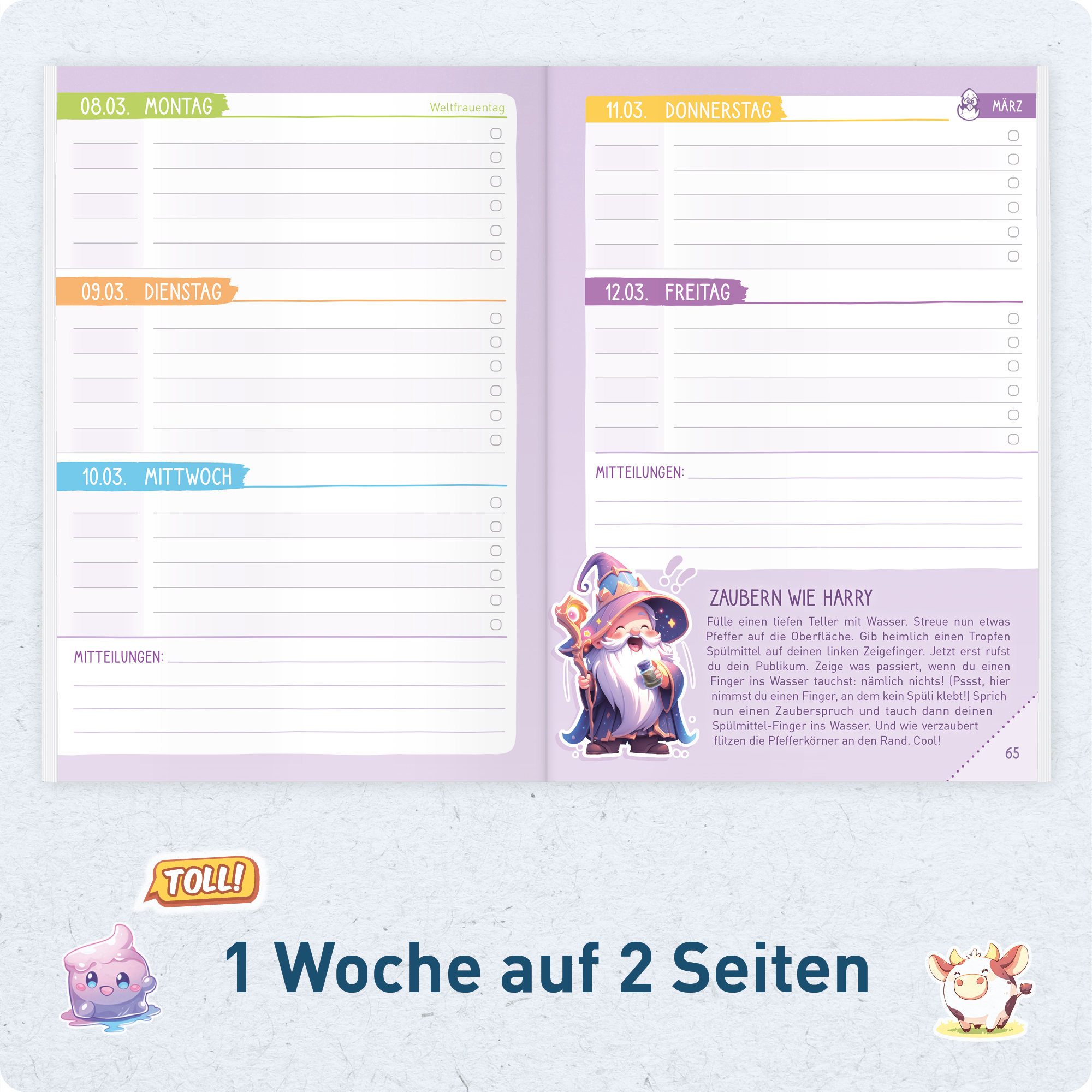 Artikelbild 4 des Artikels “Hausaufgabenheft Grundschule 2026/2027 A5 mit Datum [Lama] “