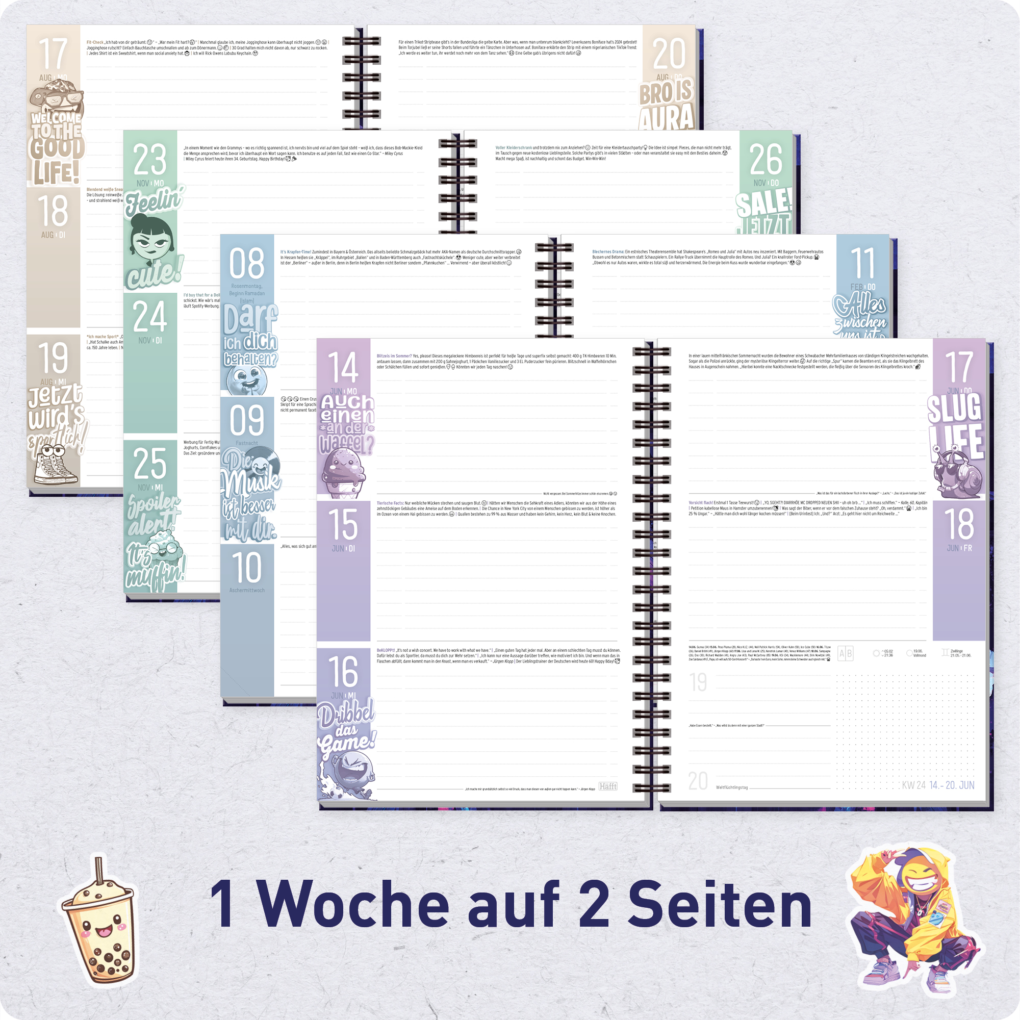 Artikelbild 4 des Artikels “Häfft Planer Premium A5 2026/2027 [Dark Bloom] “