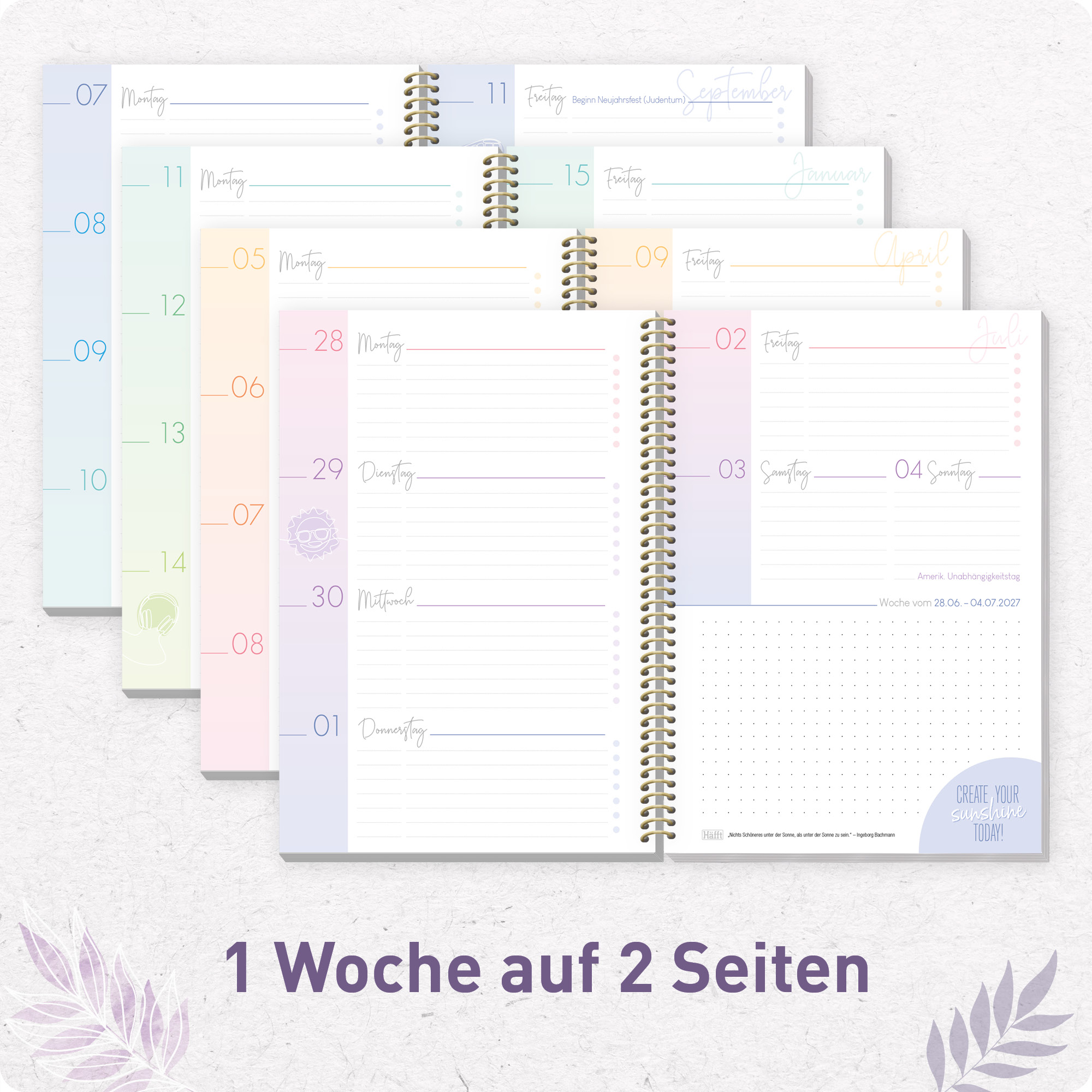 Artikelbild 4 des Artikels “College-Timer A5 2026/2027 [Purple Leaves] “