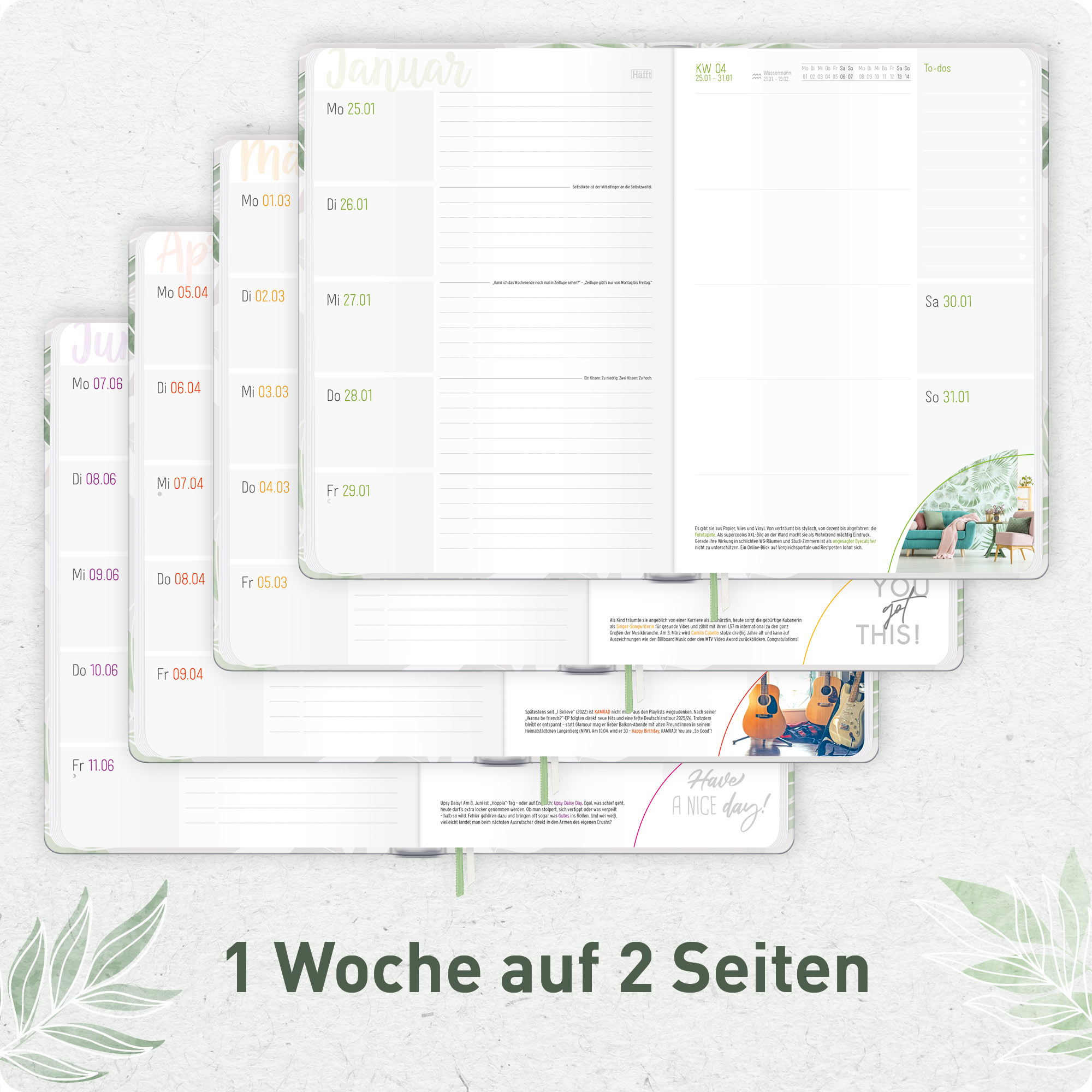 Artikelbild 4 des Artikels “Häfft-Timer A5 2026/2027 [Pure Leaves] “