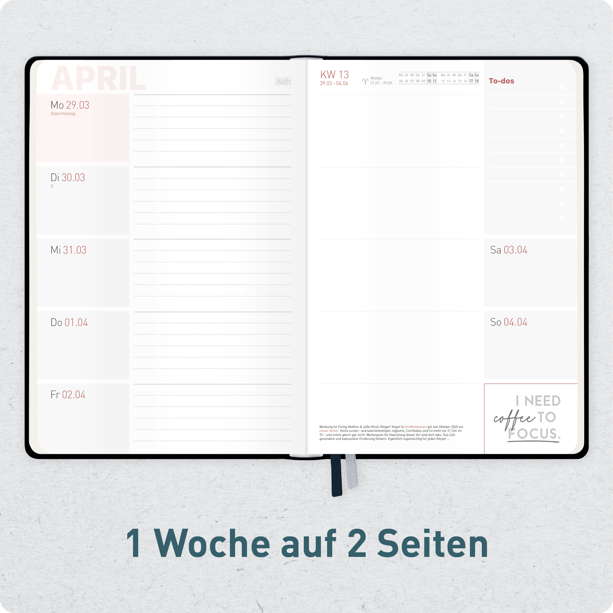 Artikelbild 4 des Artikels “Häfft-Timer Campus A5 2026/2027 [Black Edition] “