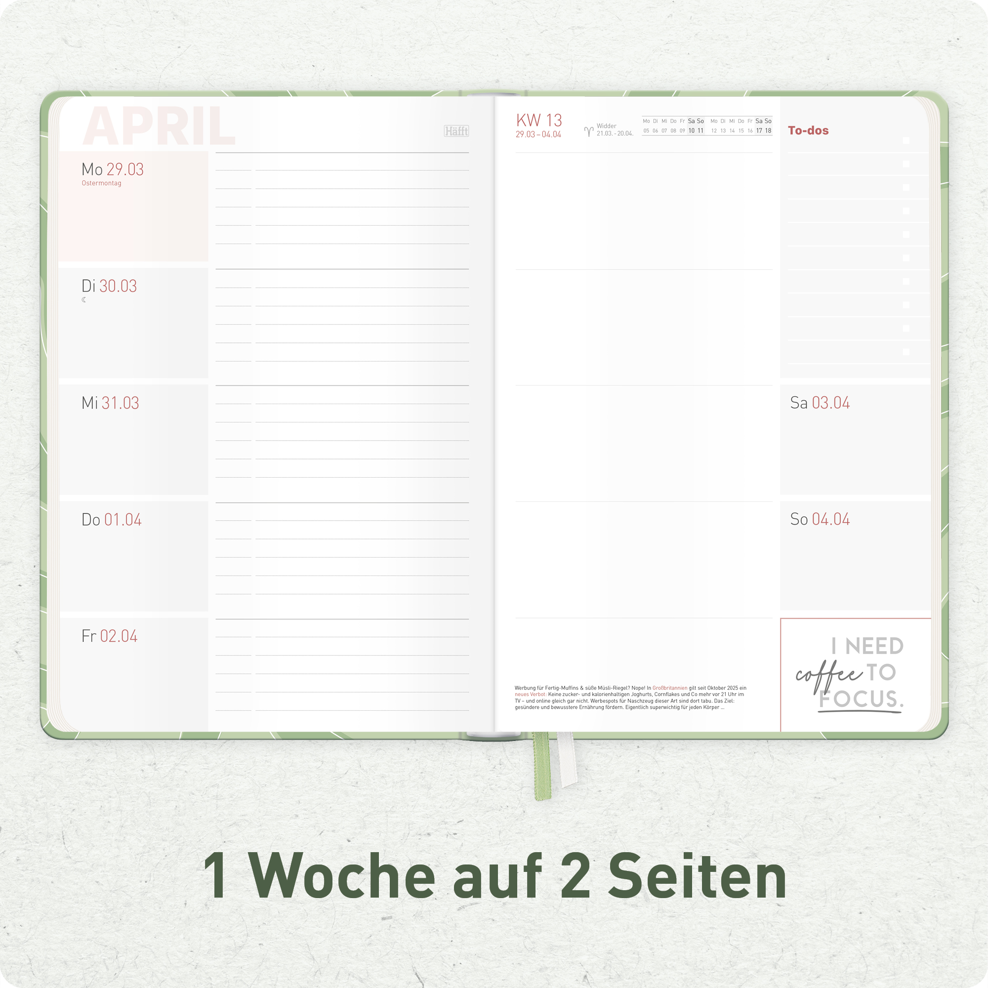 Artikelbild 4 des Artikels “Häfft-Timer Campus A5 2026/2027 [Matcha Latte] “