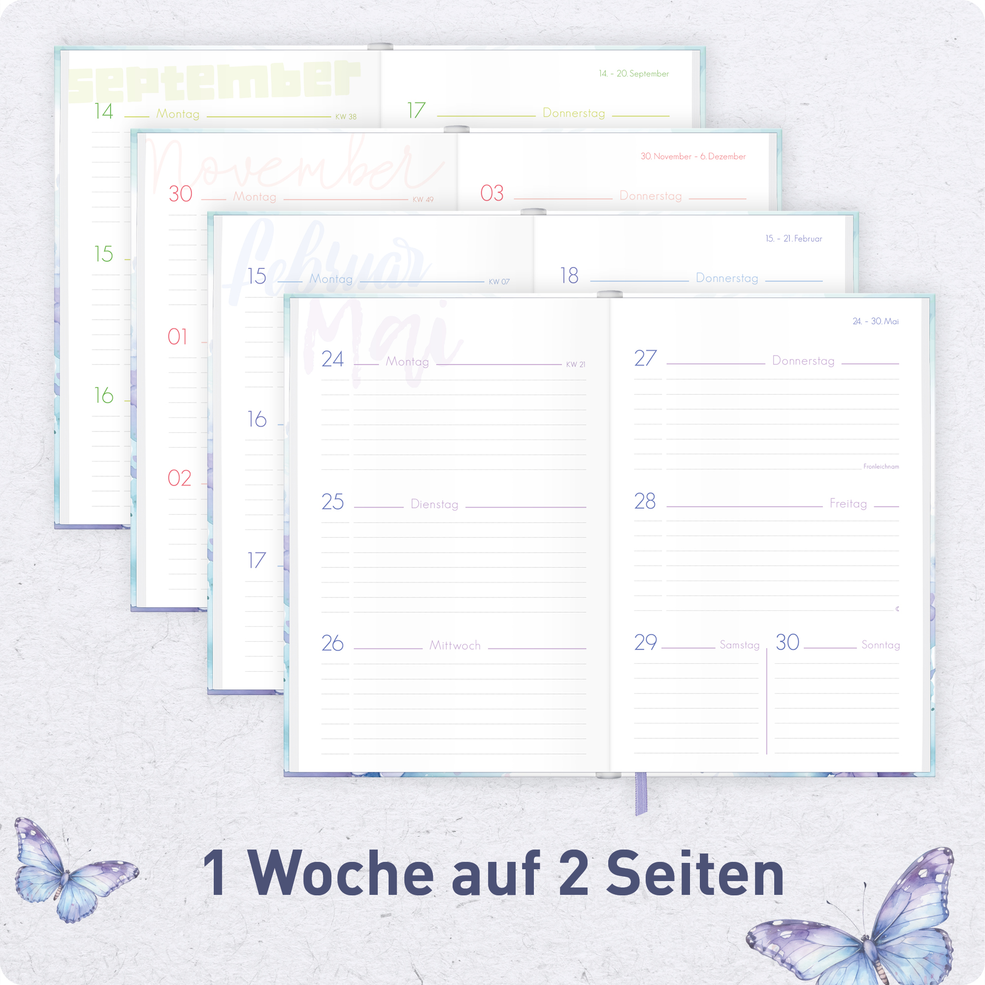 Artikelbild 4 des Artikels “Schulstuff Schüler:innen-Timer A5 2026/2027 [Butterfly] “