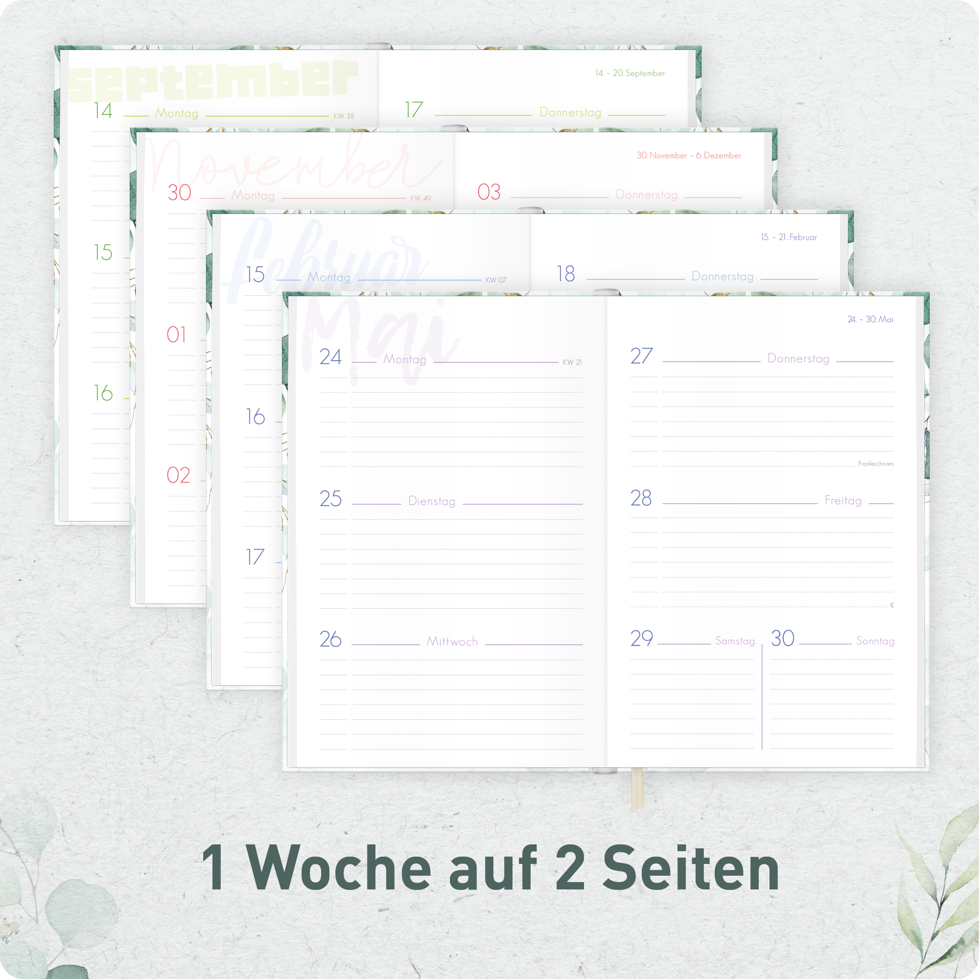 Artikelbild 4 des Artikels “Schulstuff Schüler:innen-Timer A5 2026/2027 [Mint Blattgold] “