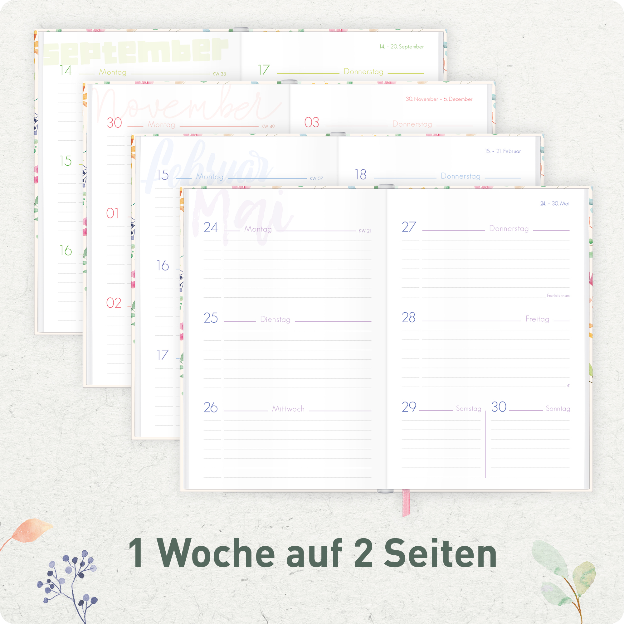 Artikelbild 4 des Artikels “Schulstuff Schüler:innen-Timer A5 2026/2027 [Wild Blossoms] “