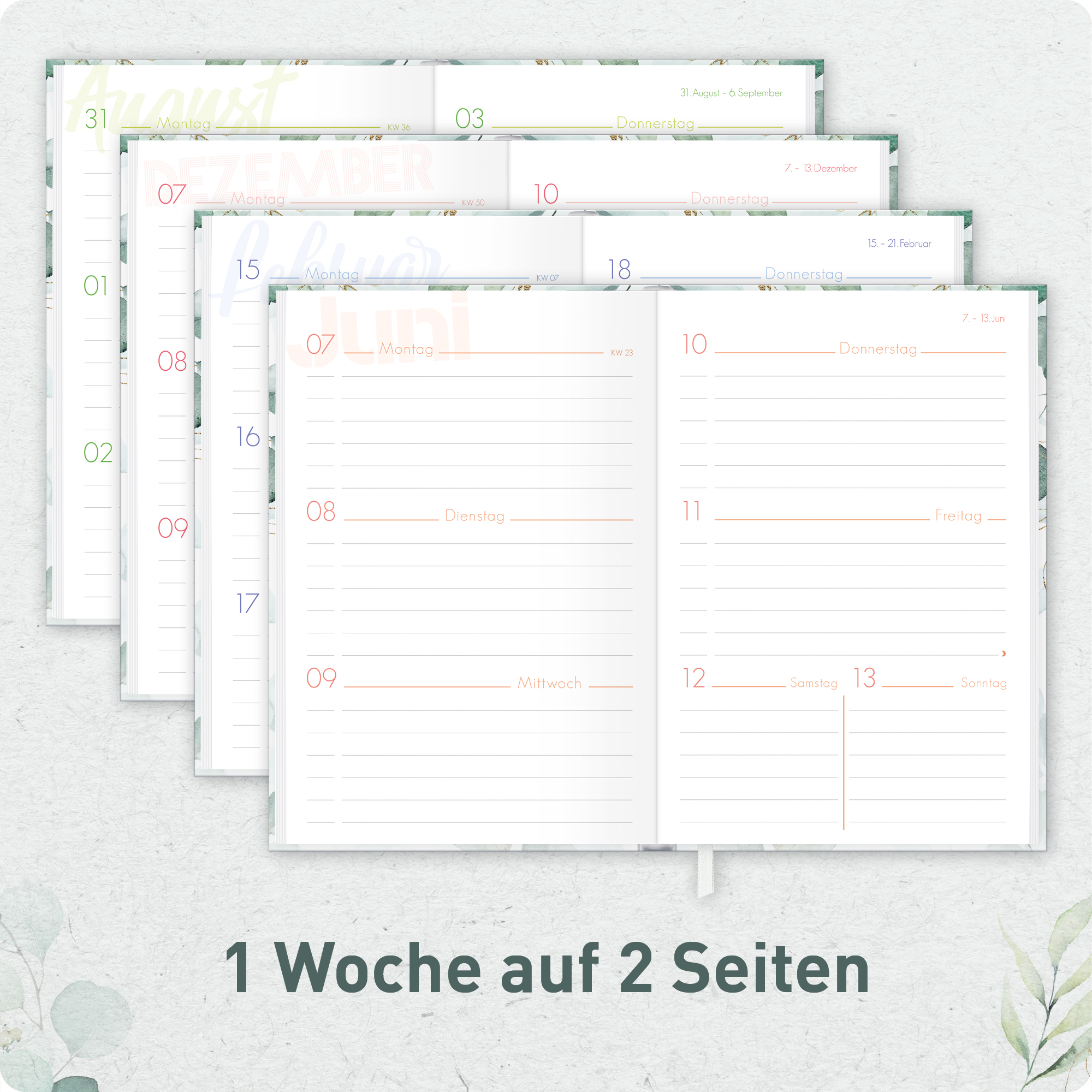 Artikelbild 4 des Artikels “Schulstuff Schüler:innen-Timer A6 2026/2027 [Mint Blattgold] “