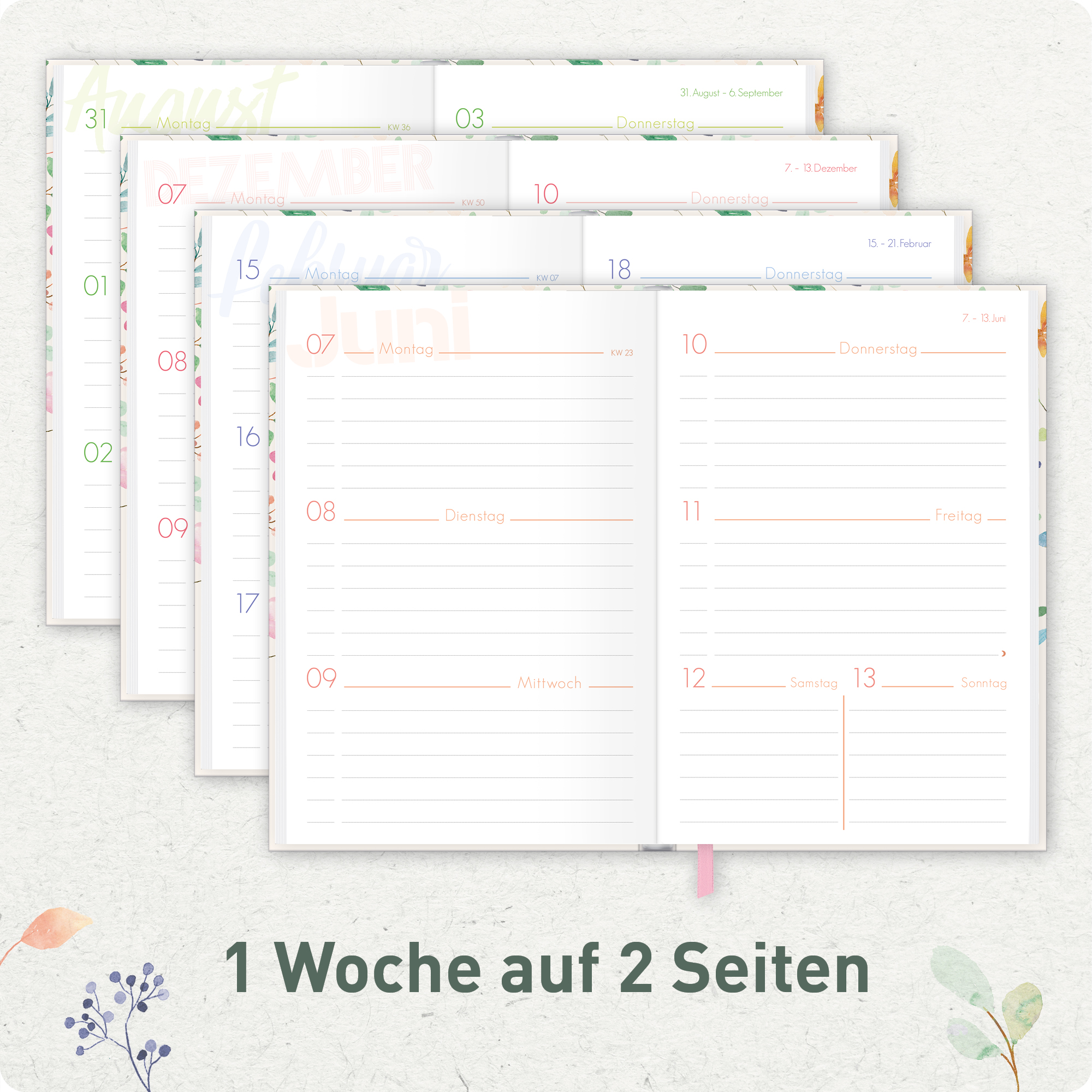 Artikelbild 4 des Artikels “Schulstuff Schüler:innen-Timer A6 2026/2027 [Wild Blossoms] “