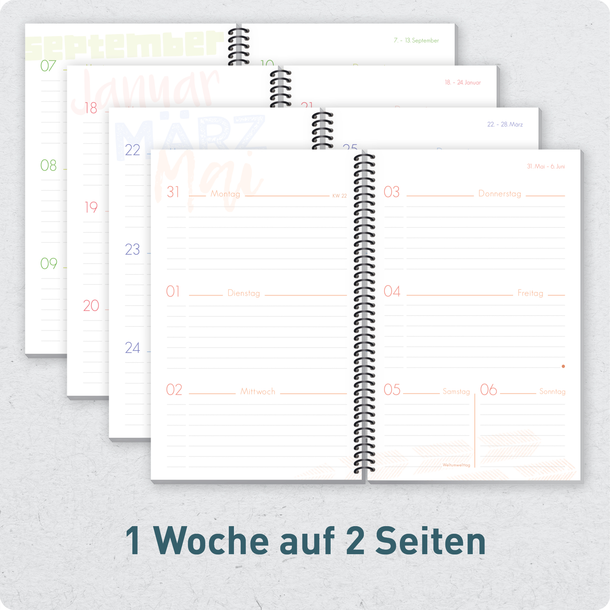 Artikelbild 4 des Artikels “Schulstuff Schüler:innen-Timer mit Spiralbindung A5 2026/2027 [Black Edition] “