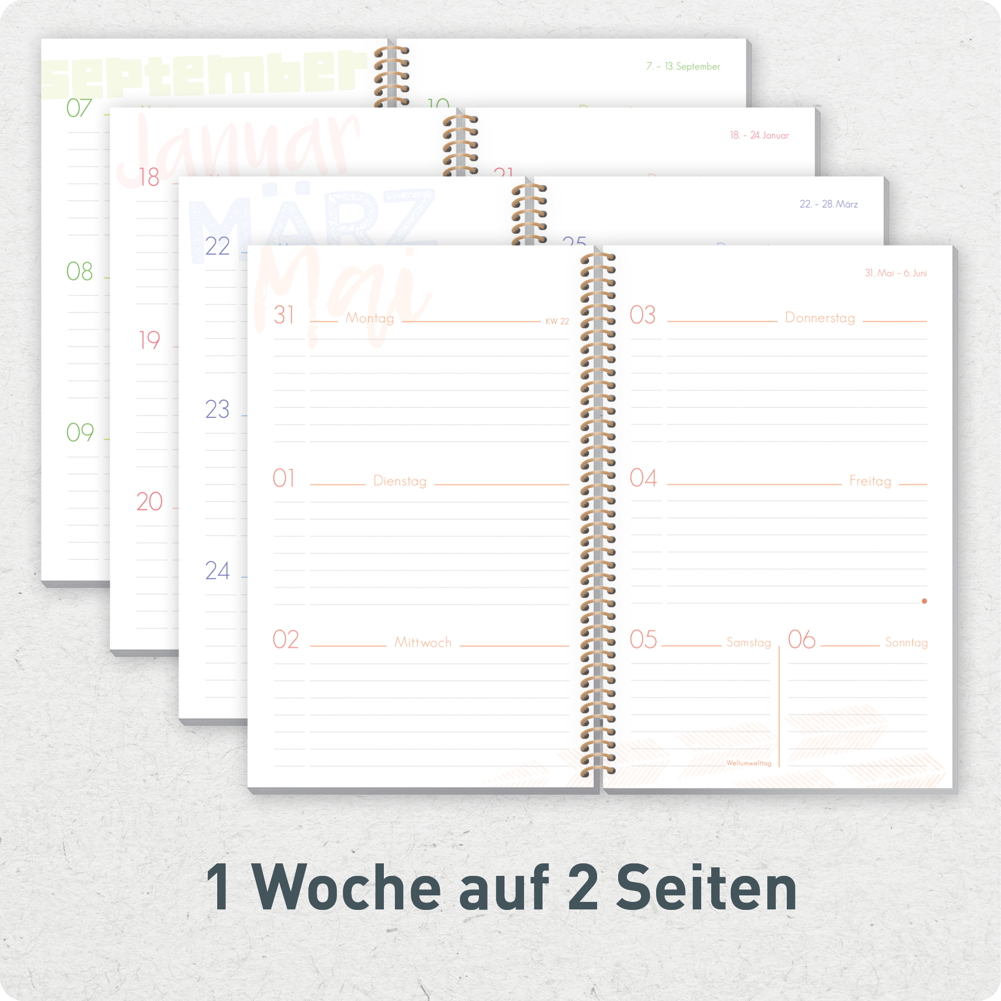 Artikelbild 4 des Artikels “Schulstuff Schüler:innen-Timer A5 2026/2027 [Grey Marble] “